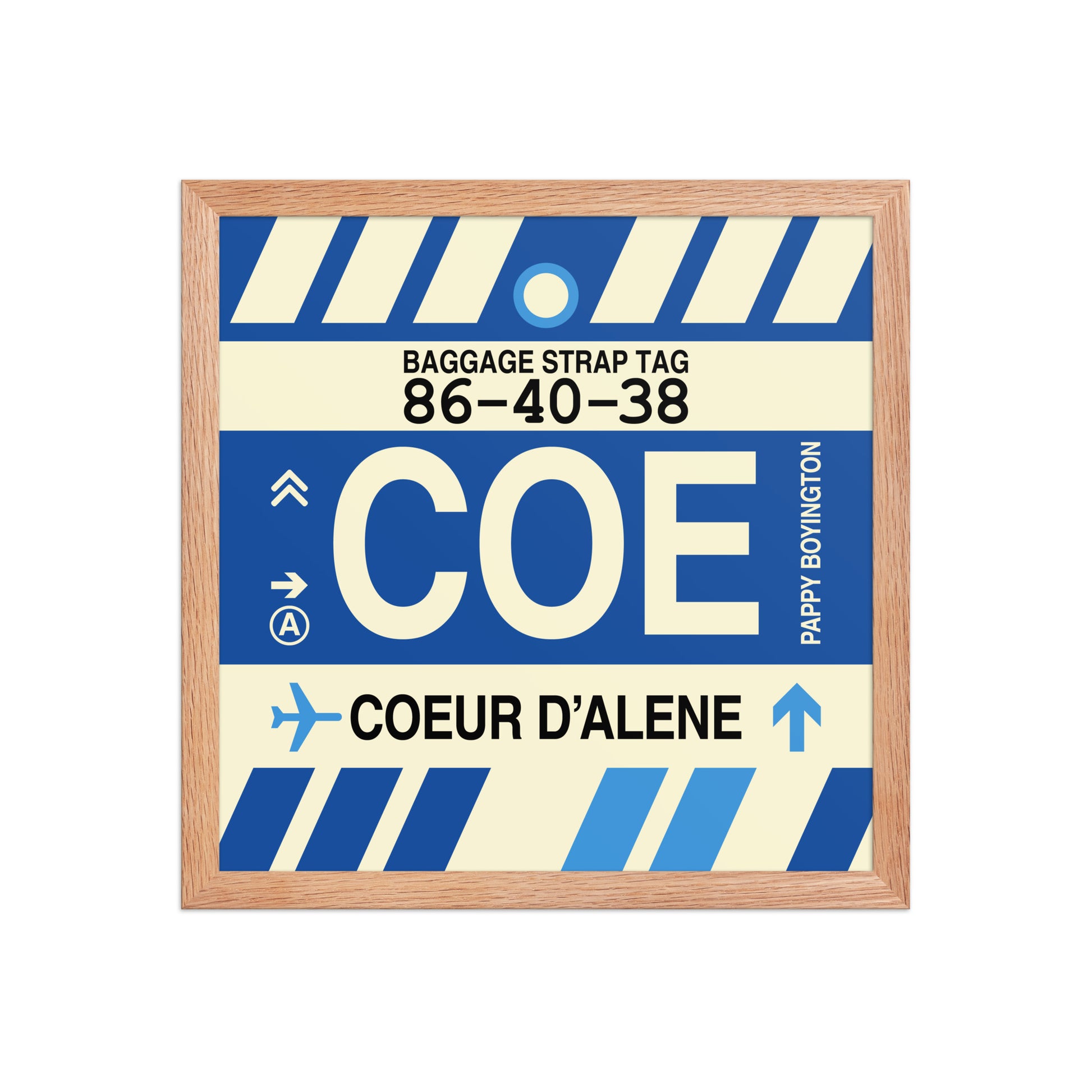 COE Coeur D'Alene Framed Print • Jet Age Baggage Tag Design • YHM Designs - Image 08