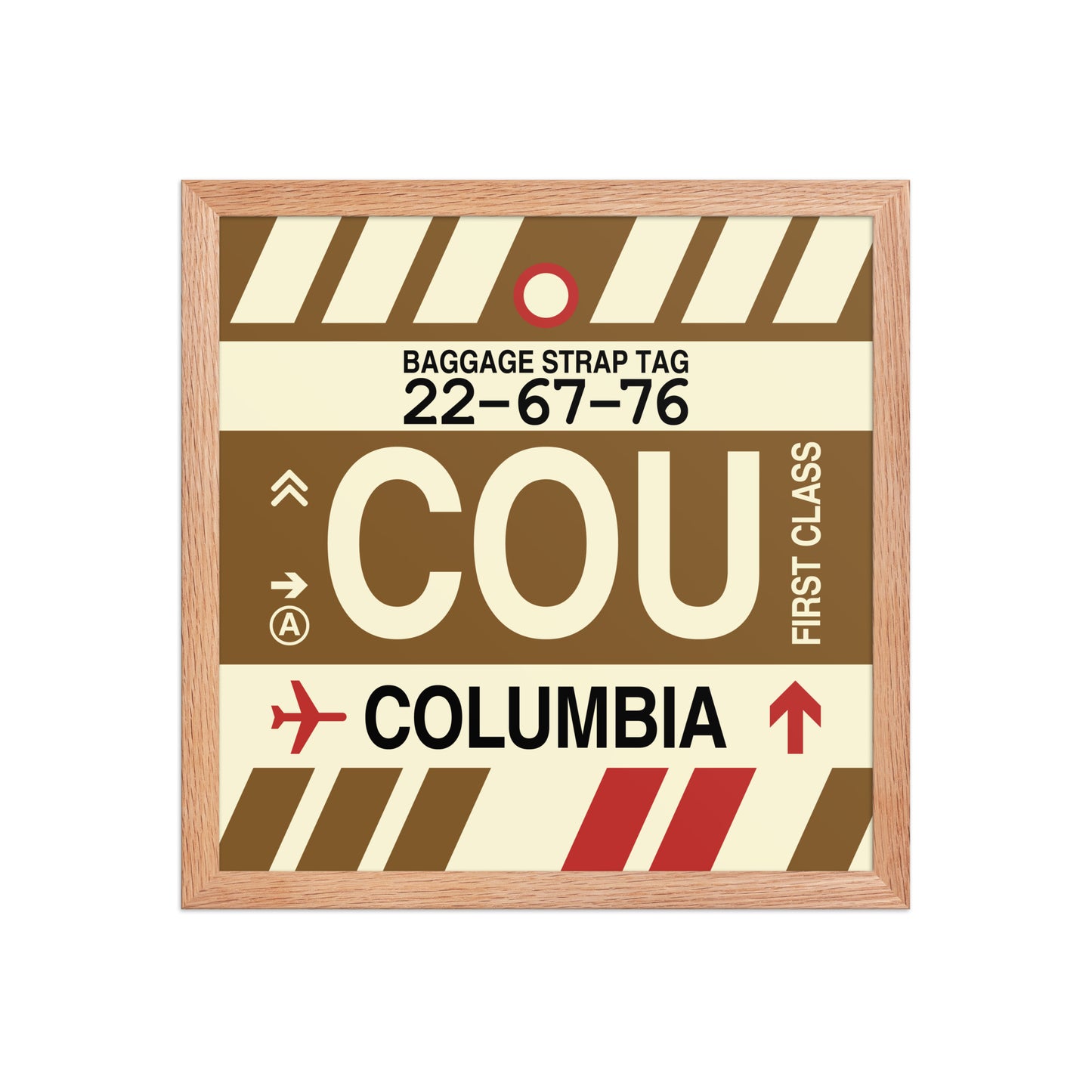 COU Columbia Framed Print • Jet Age Baggage Tag Design • YHM Designs - Image 08