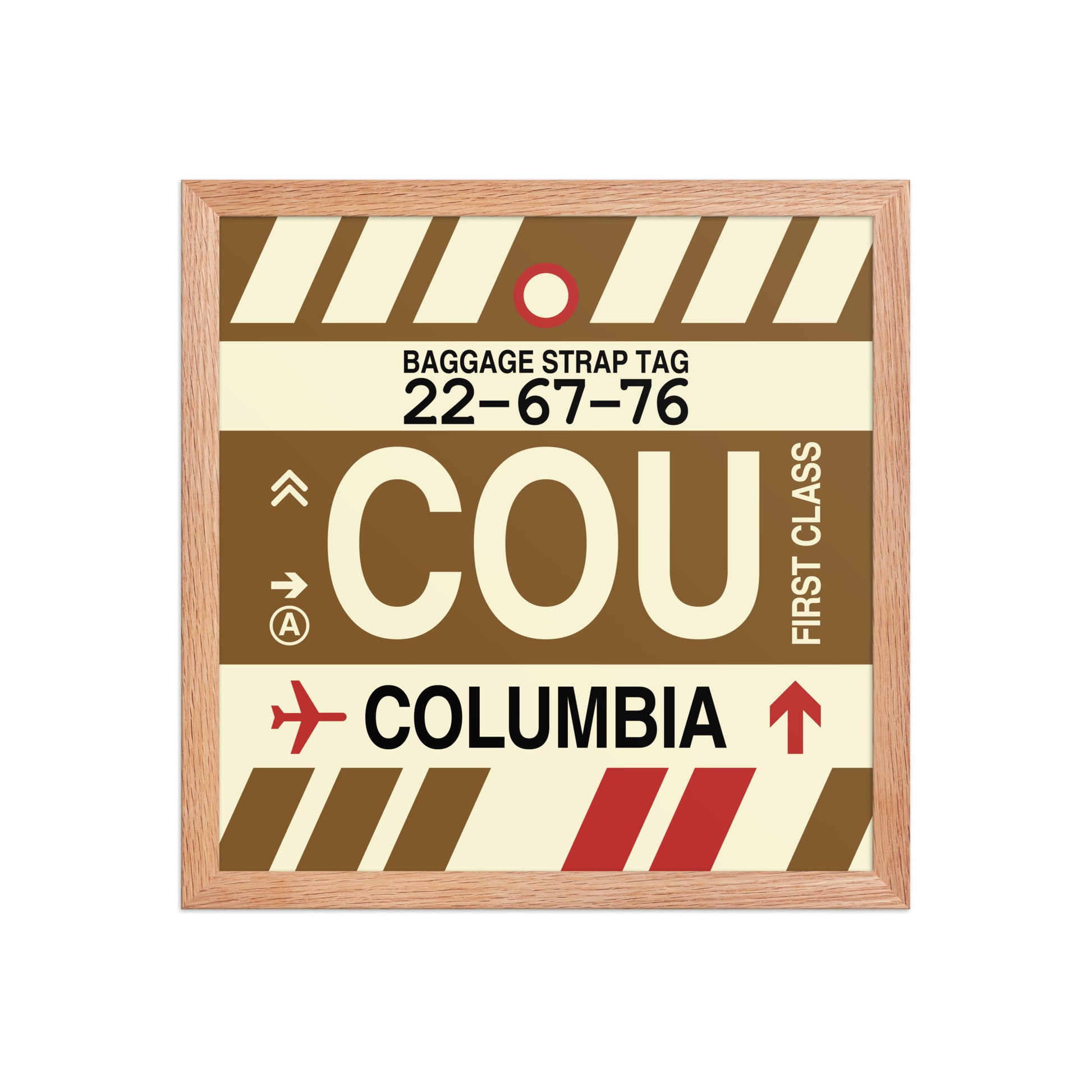 COU Columbia Framed Print • Jet Age Baggage Tag Design • YHM Designs - Image 08
