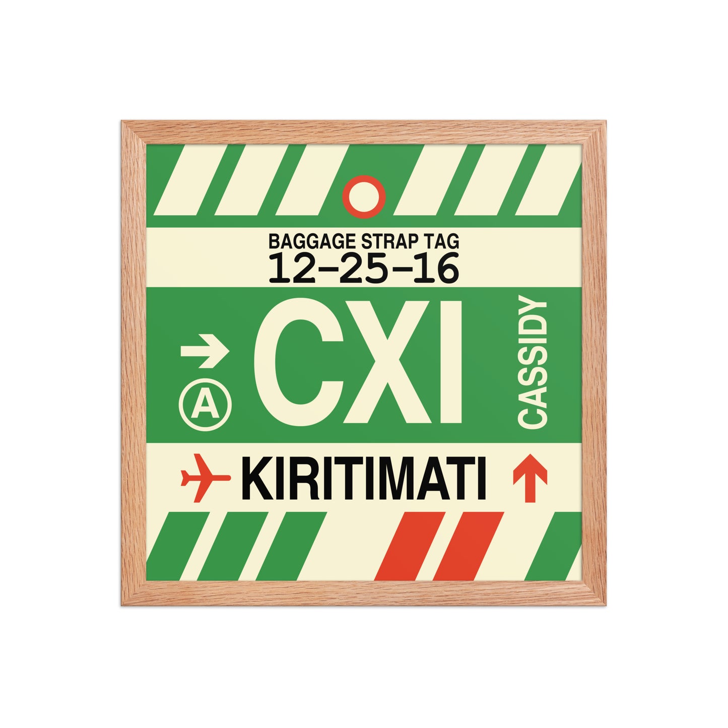 CXI Kiritimati Framed Print • Jet Age Baggage Tag Design • YHM Designs - Image 08