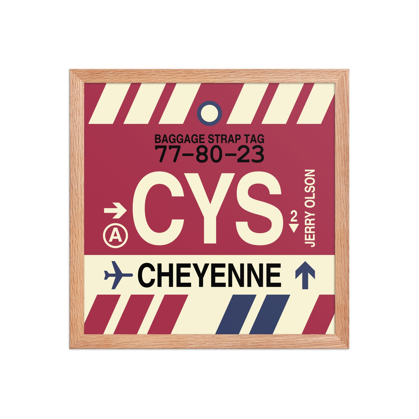 CYS Cheyenne Framed Print • Jet Age Baggage Tag Design • YHM Designs - Image 08