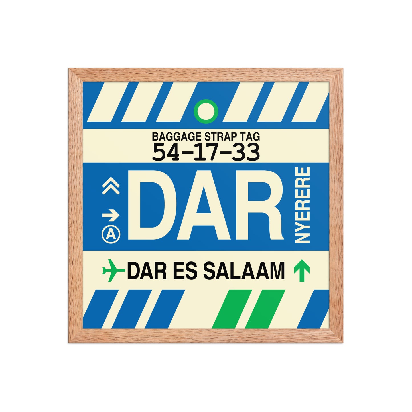 DAR Dar es Salaam Framed Print • Jet Age Baggage Tag Design • YHM Designs - Image 08