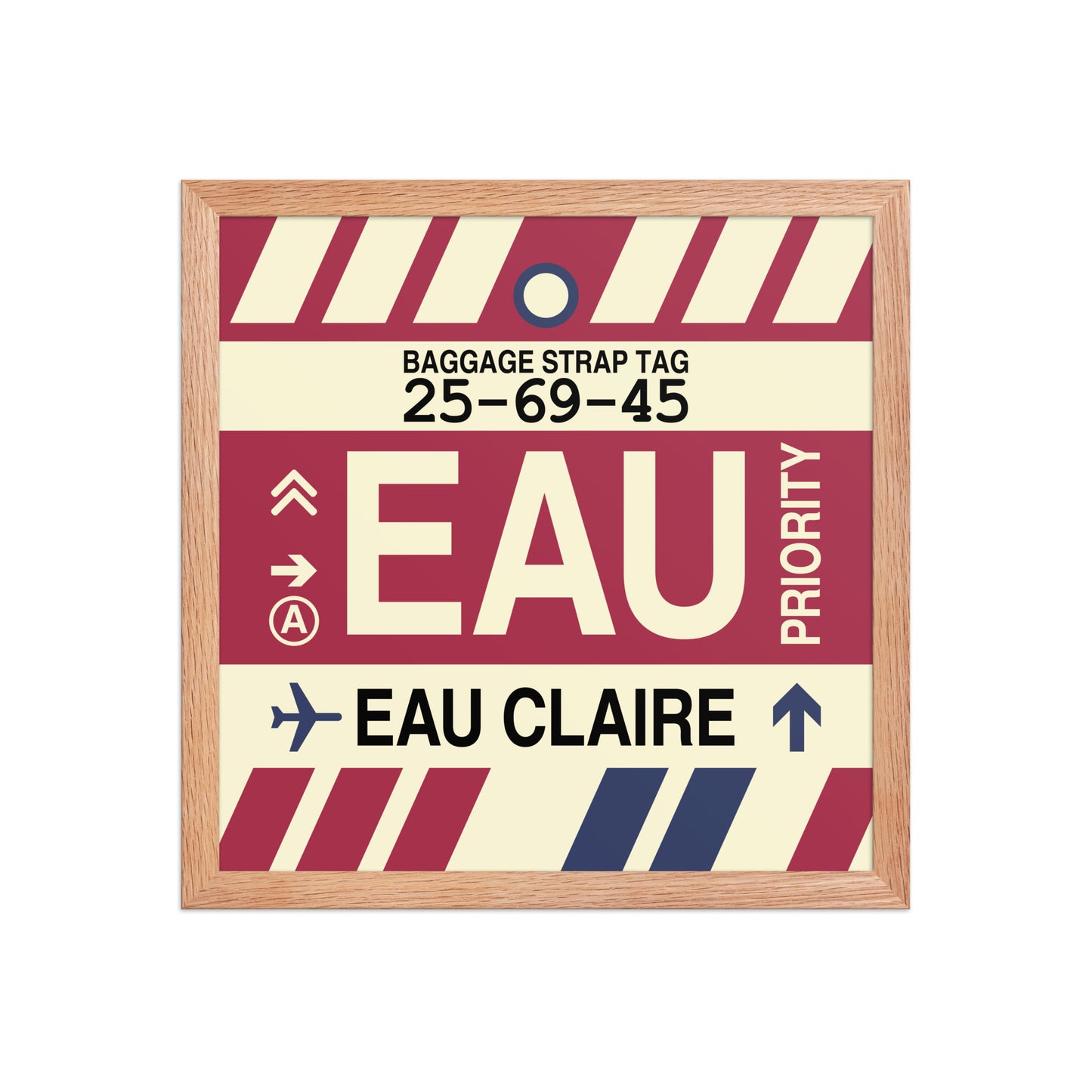 EAU Eau Claire Framed Print • Jet Age Baggage Tag Design • YHM Designs - Image 08