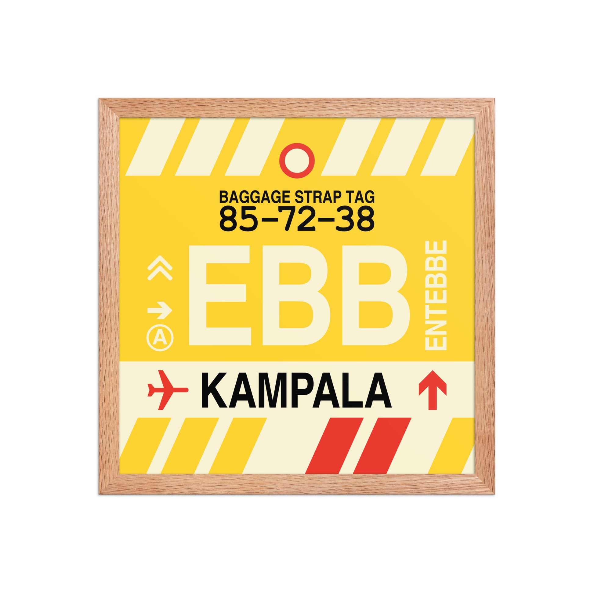 EBB Kampala Framed Print • Jet Age Baggage Tag Design • YHM Designs - Image 08