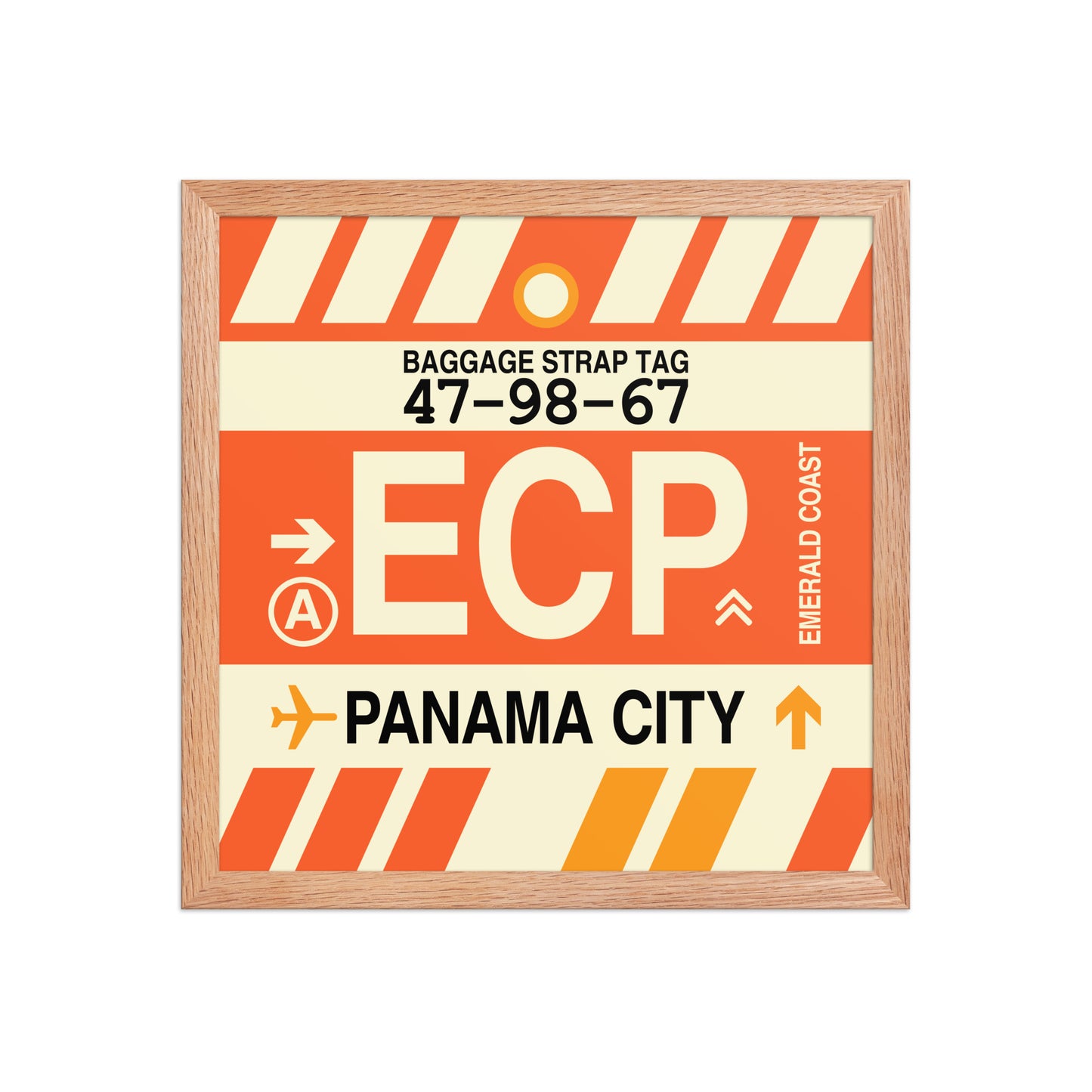 ECP Panama City Framed Print • Jet Age Baggage Tag Design • YHM Designs - Image 08