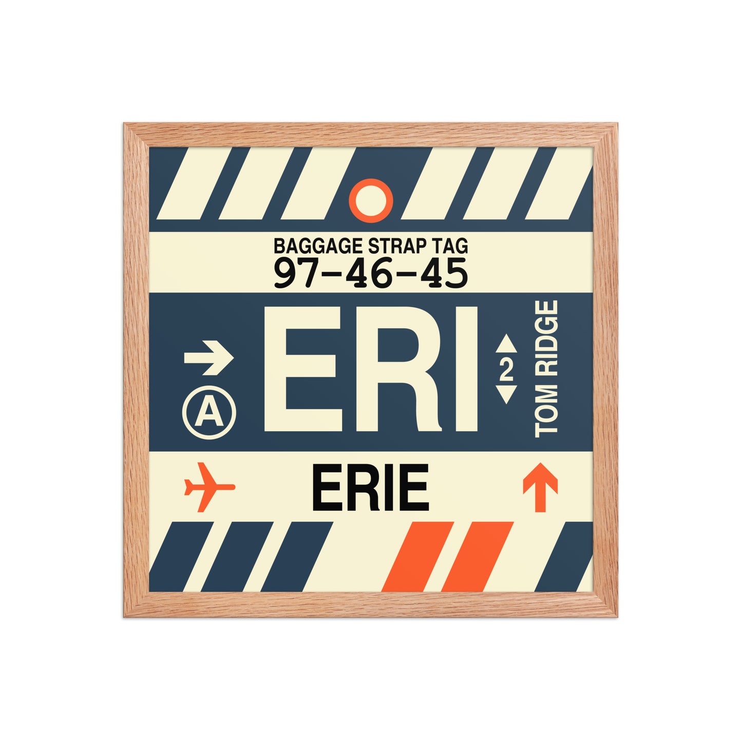 ERI Erie Framed Print • Jet Age Baggage Tag Design • YHM Designs - Image 08