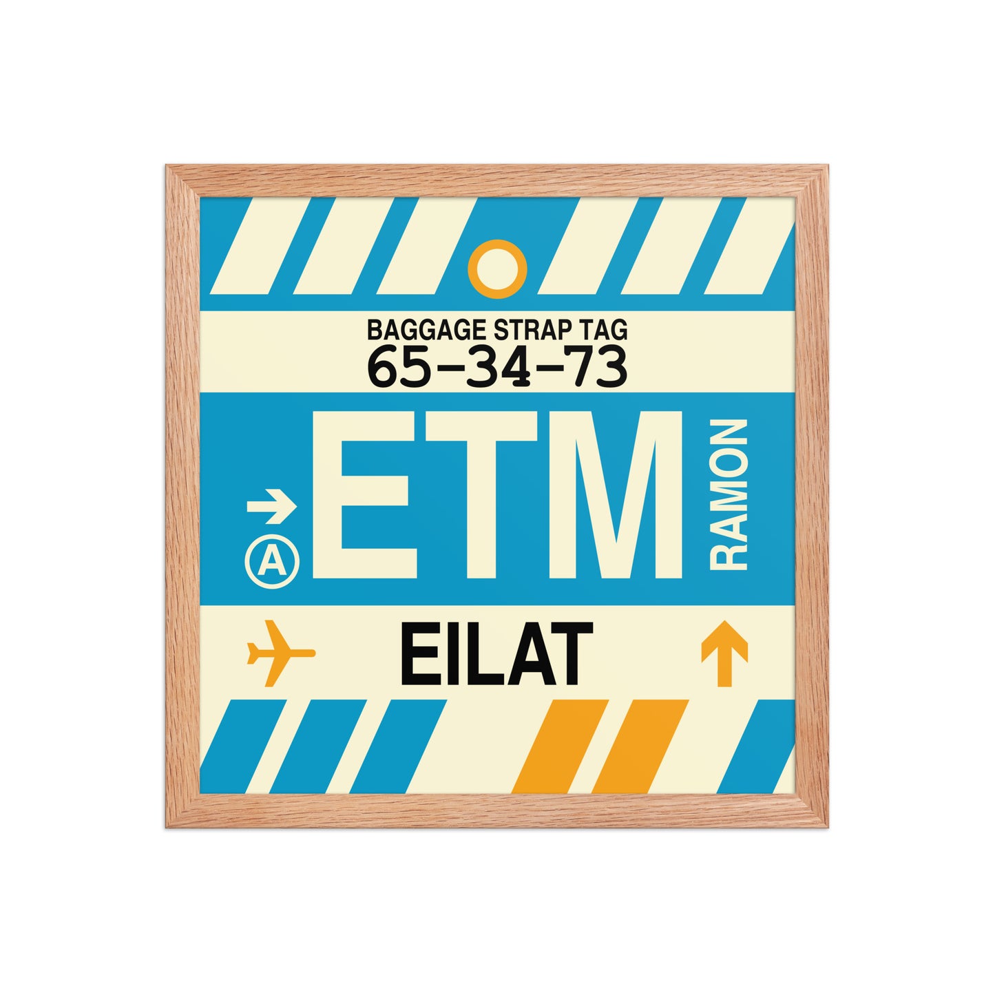 ETM Eilat Framed Print • Jet Age Baggage Tag Design • YHM Designs - Image 08