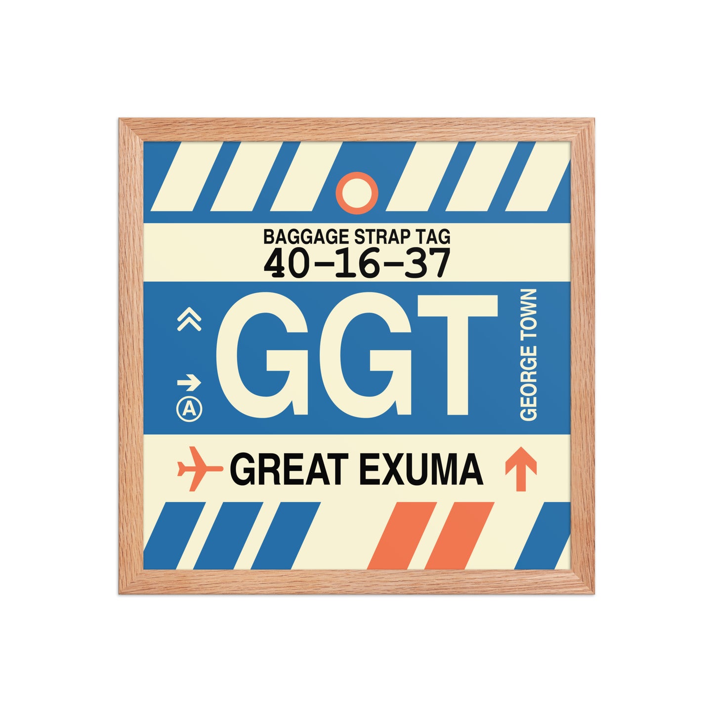GGT Great Exuma Framed Print • Jet Age Baggage Tag Design • YHM Designs - Image 08
