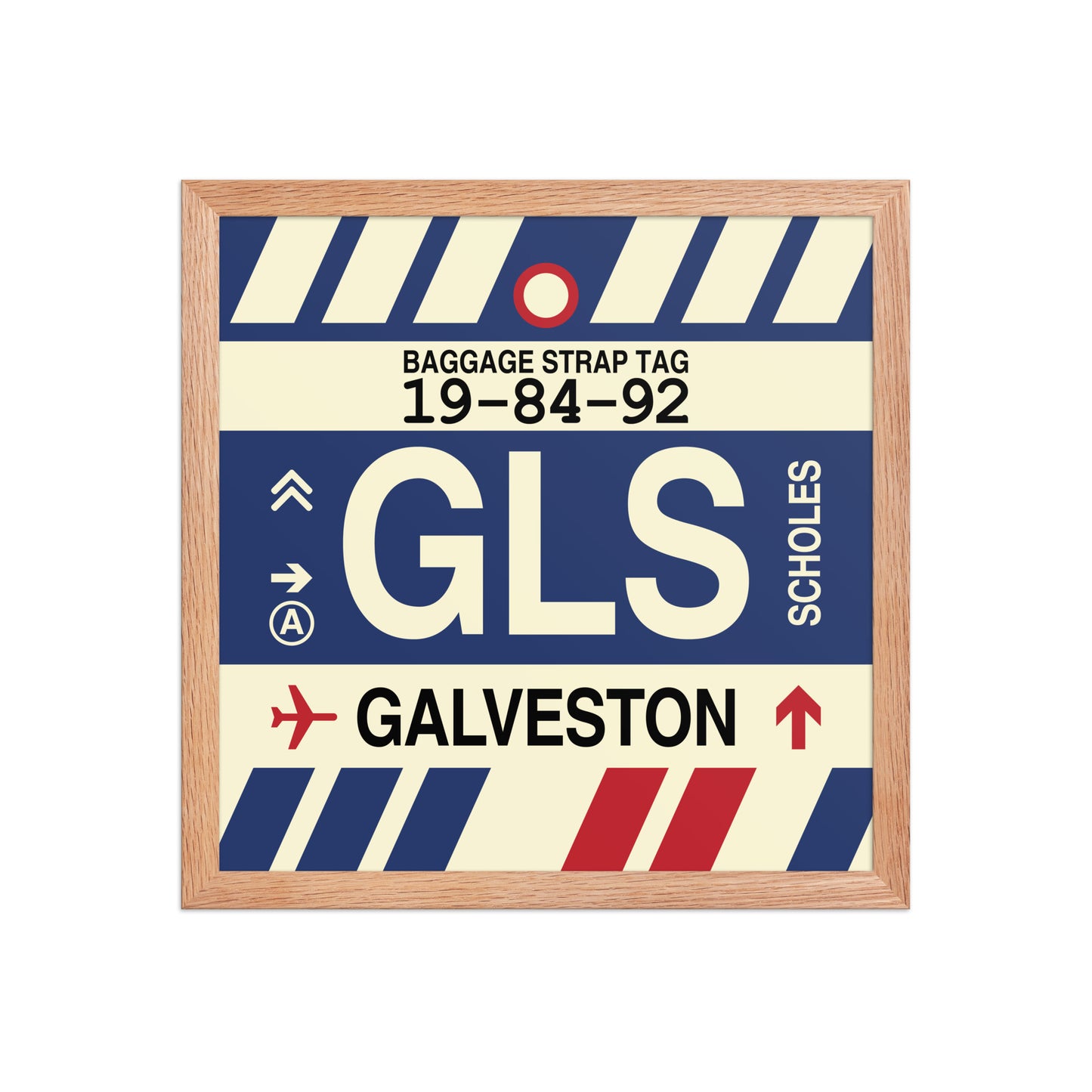 GLS Galveston Framed Print • Jet Age Baggage Tag Design • YHM Designs - Image 08