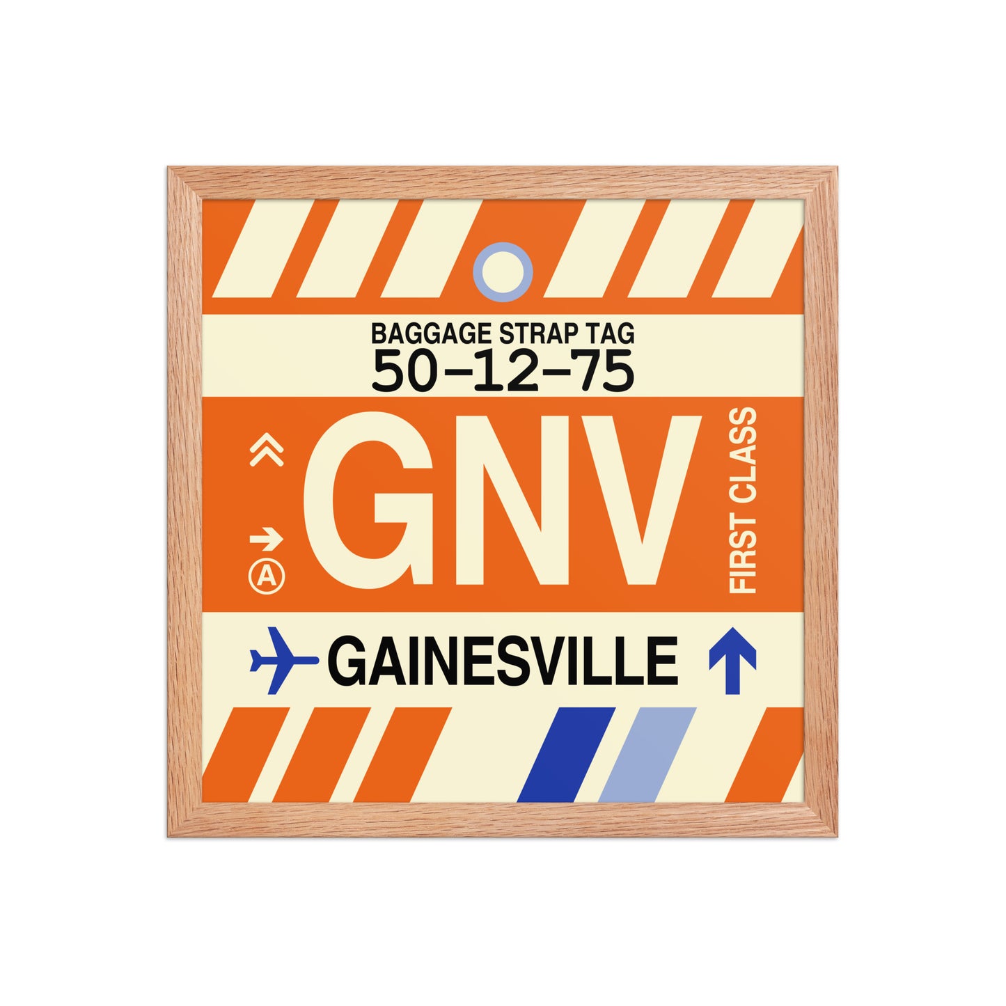 GNV Gainesville Framed Print • Jet Age Baggage Tag Design • YHM Designs - Image 08