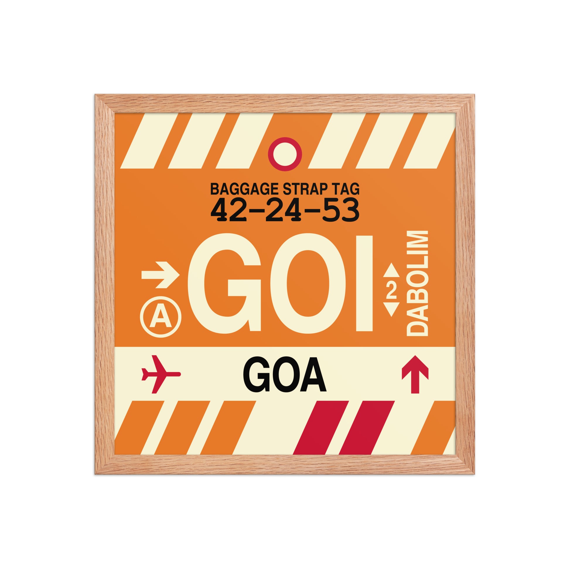 GOI Goa Framed Print • Jet Age Baggage Tag Design • YHM Designs - Image 08