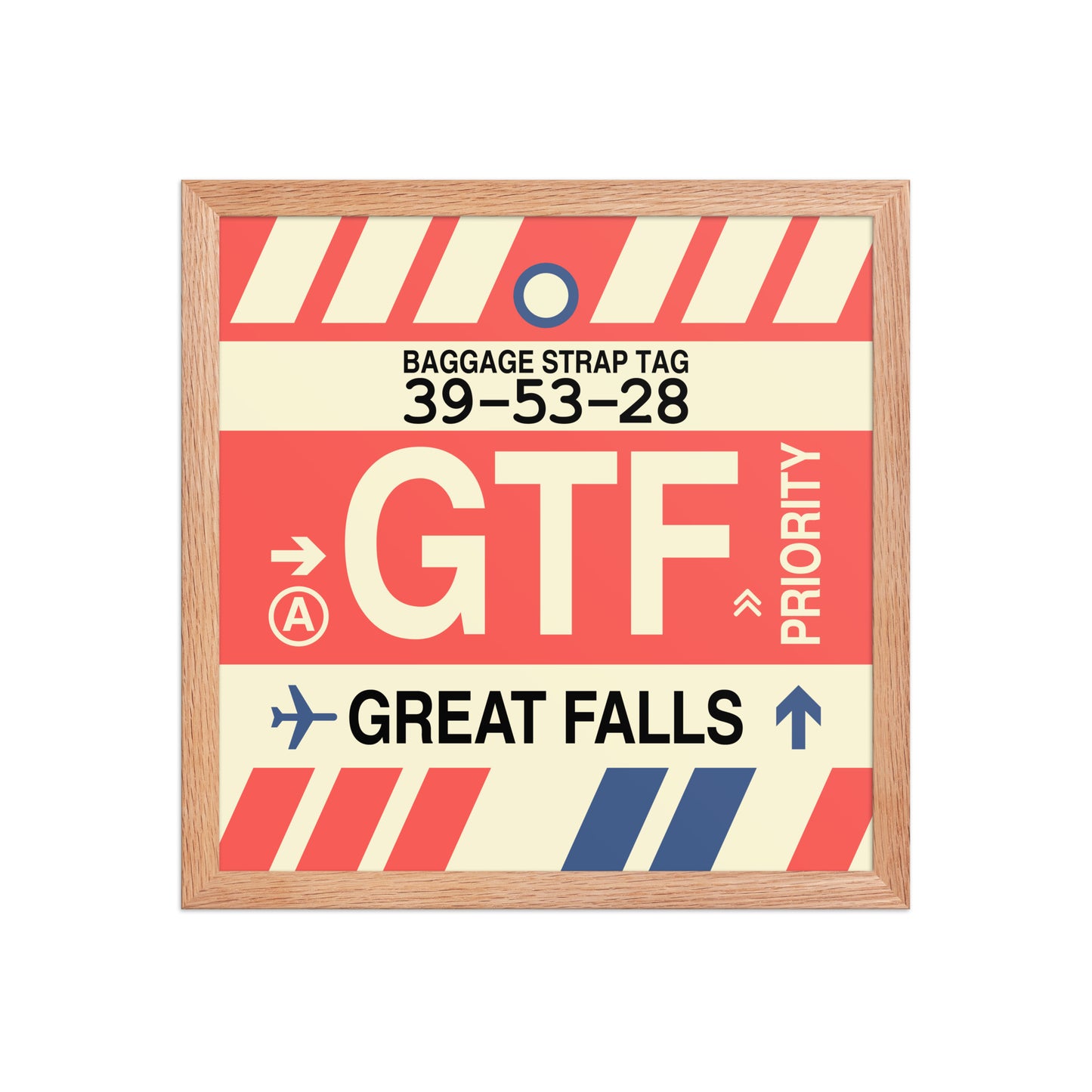 GTF Great Falls Framed Print • Jet Age Baggage Tag Design • YHM Designs - Image 08