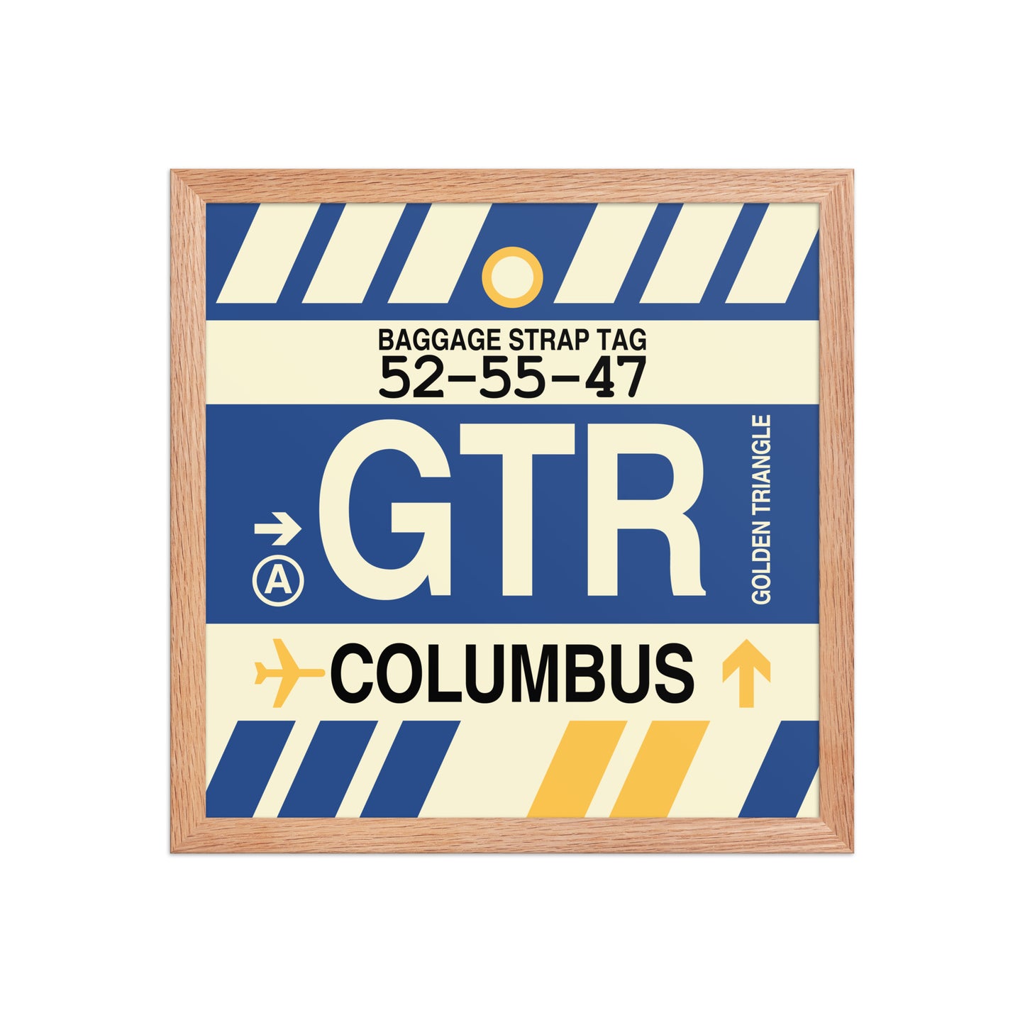 GTR Columbus Framed Print • Jet Age Baggage Tag Design • YHM Designs - Image 08