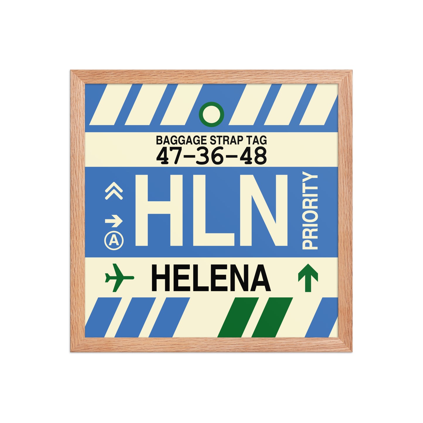 HLN Helena Framed Print • Jet Age Baggage Tag Design • YHM Designs - Image 08