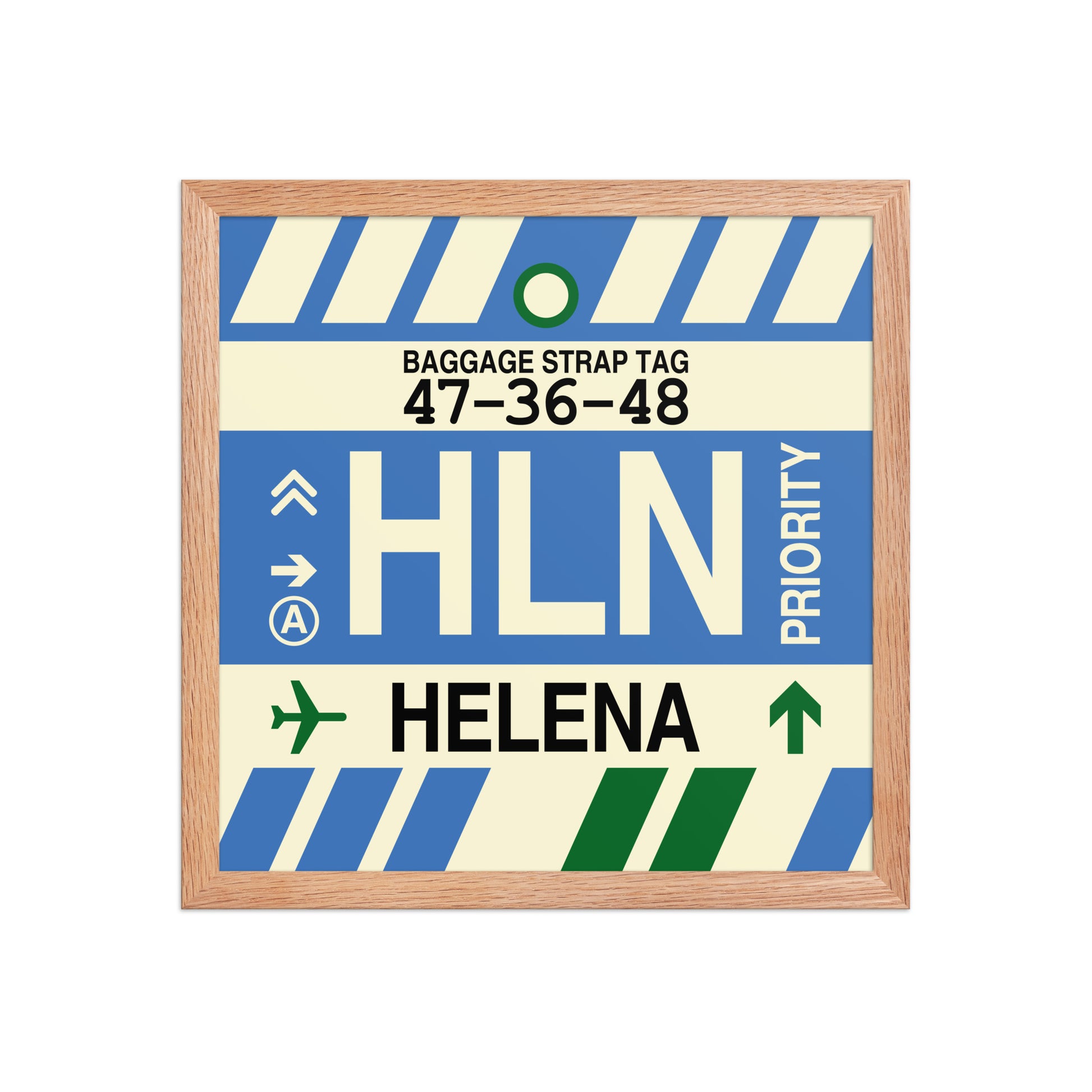 HLN Helena Framed Print • Jet Age Baggage Tag Design • YHM Designs - Image 08