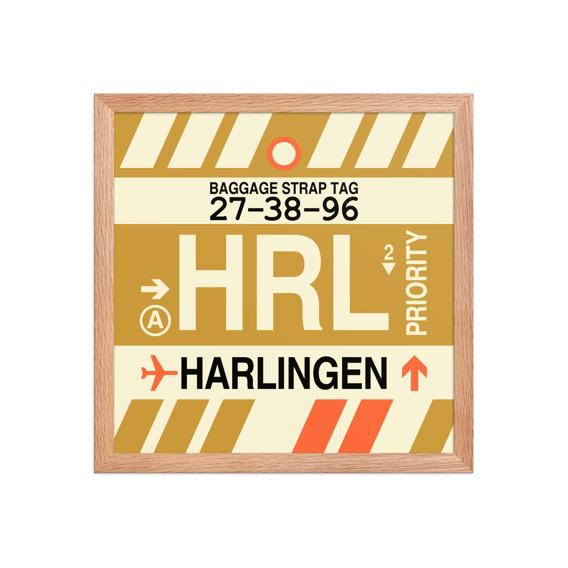 HRL Harlingen Framed Print • Jet Age Baggage Tag Design • YHM Designs - Image 08