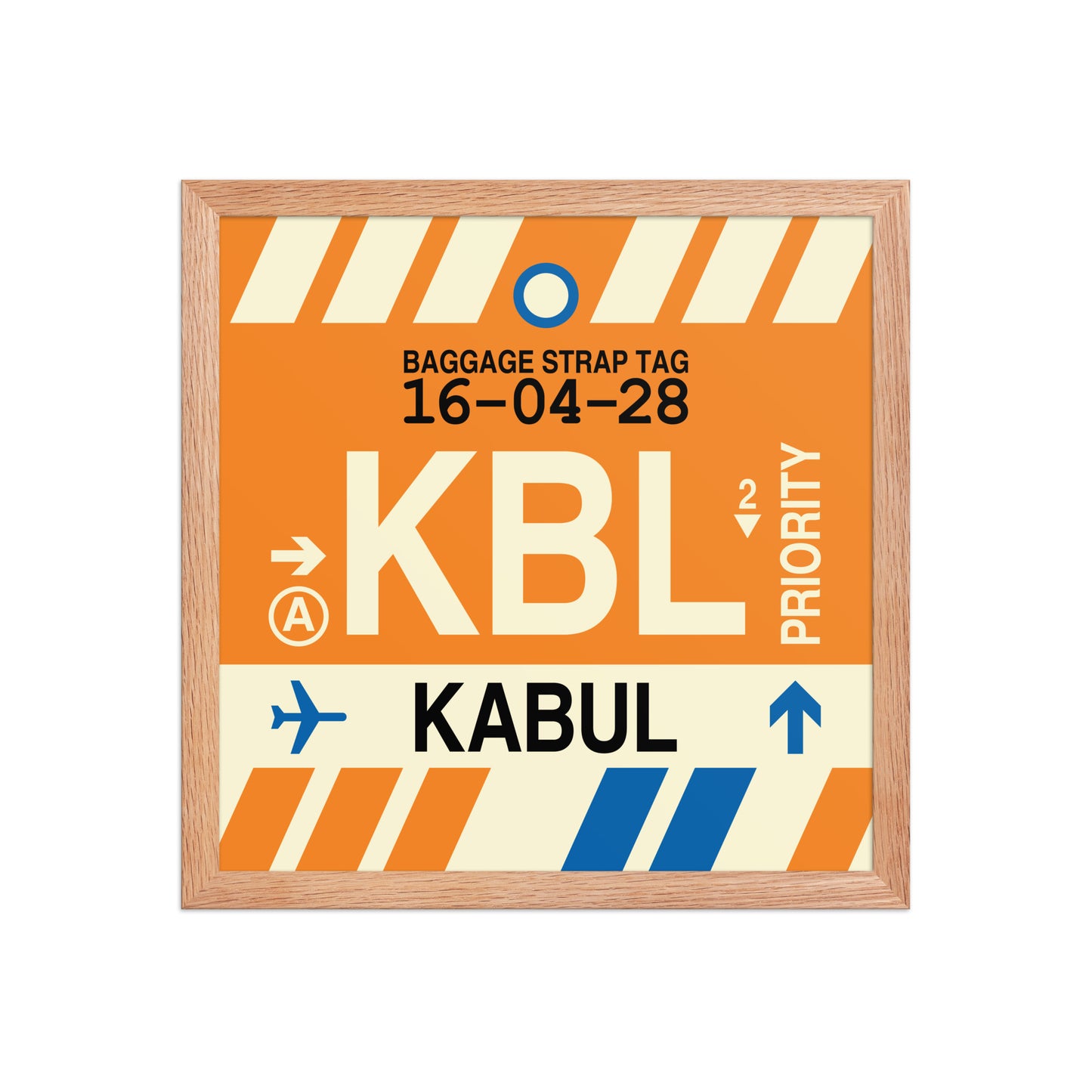 KBL Kabul Framed Print • Jet Age Baggage Tag Design • YHM Designs - Image 08