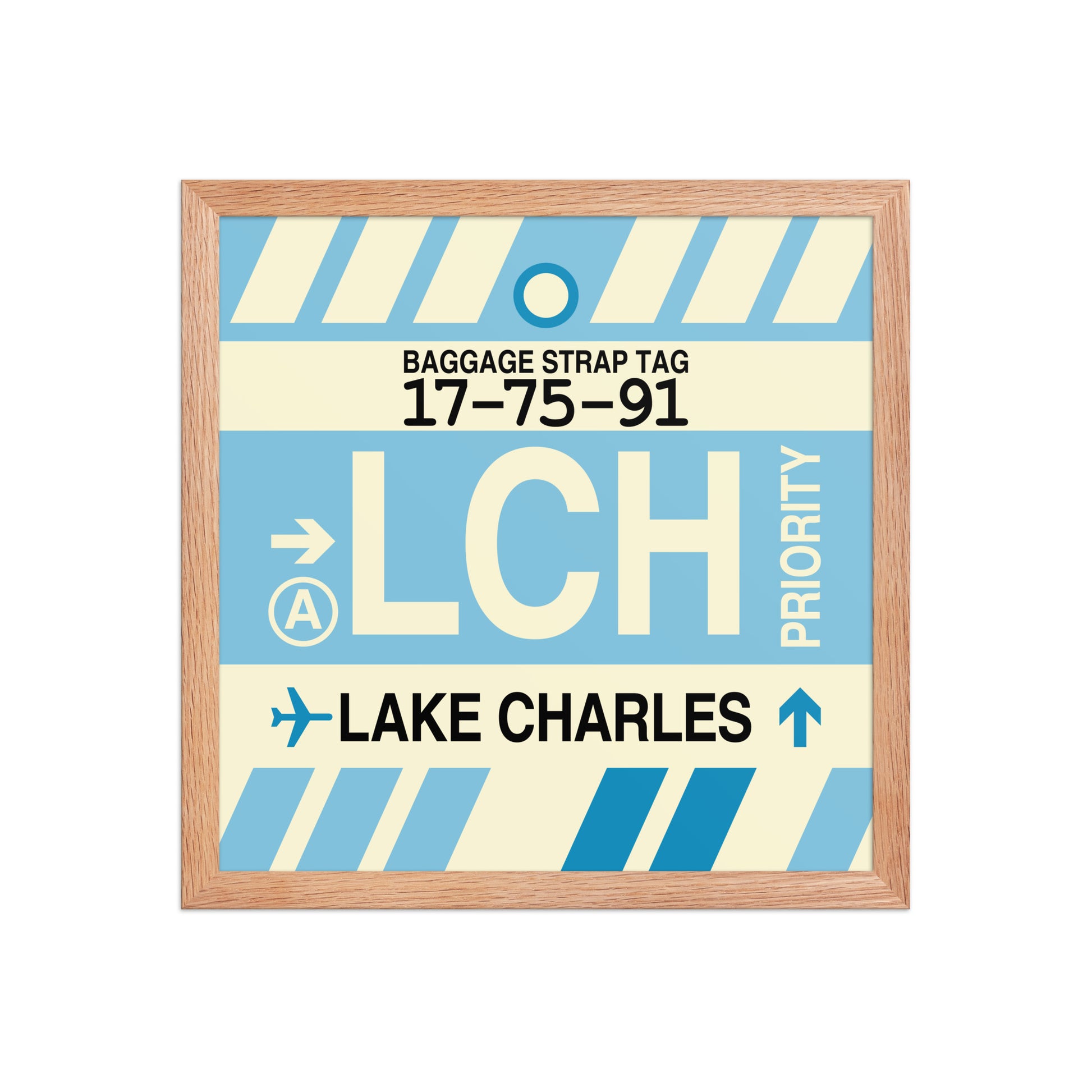 LCH Lake Charles Framed Print • Jet Age Baggage Tag Design • YHM Designs - Image 08