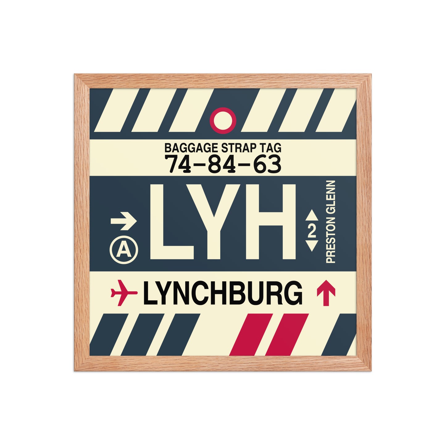 LYH Lynchburg Framed Print • Jet Age Baggage Tag Design • YHM Designs - Image 08