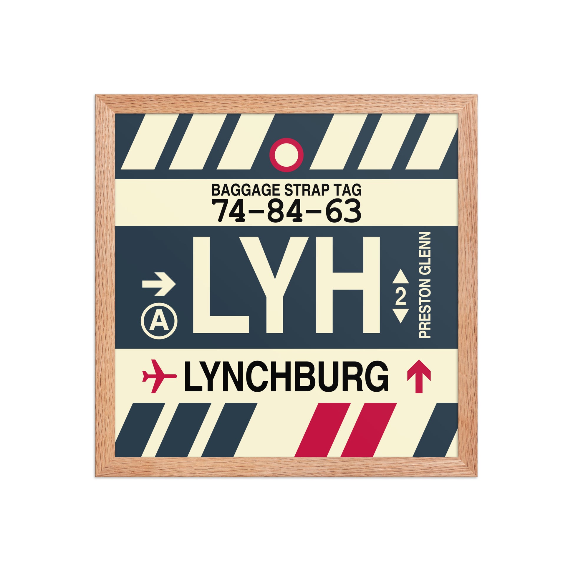 LYH Lynchburg Framed Print • Jet Age Baggage Tag Design • YHM Designs - Image 08