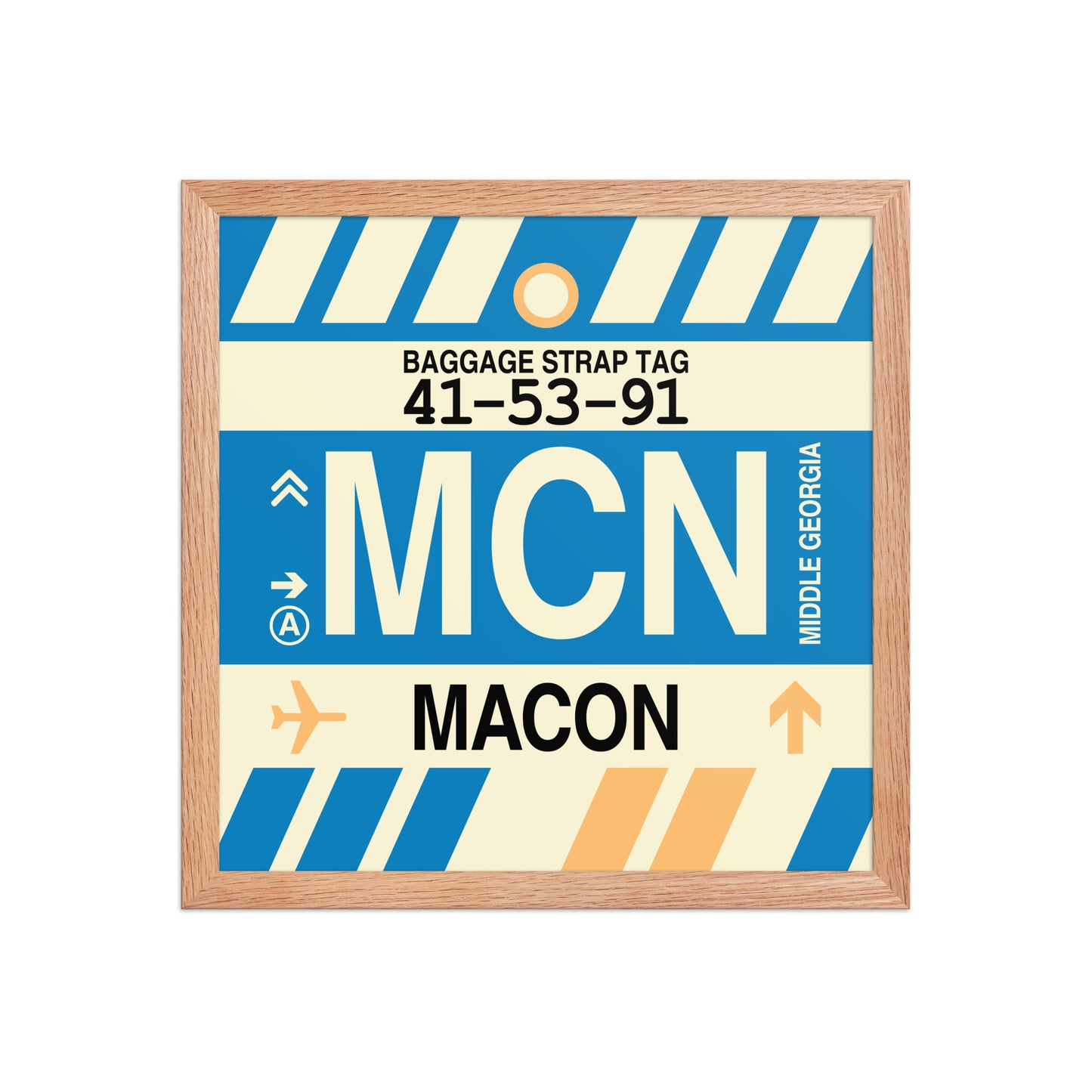 MCN Macon Framed Print • Jet Age Baggage Tag Design • YHM Designs - Image 08