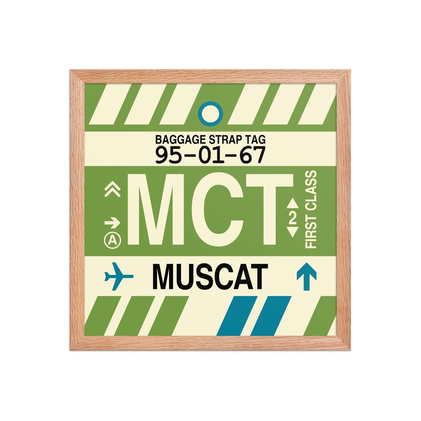 MCT Muscat Framed Print • Jet Age Baggage Tag Design • YHM Designs - Image 08