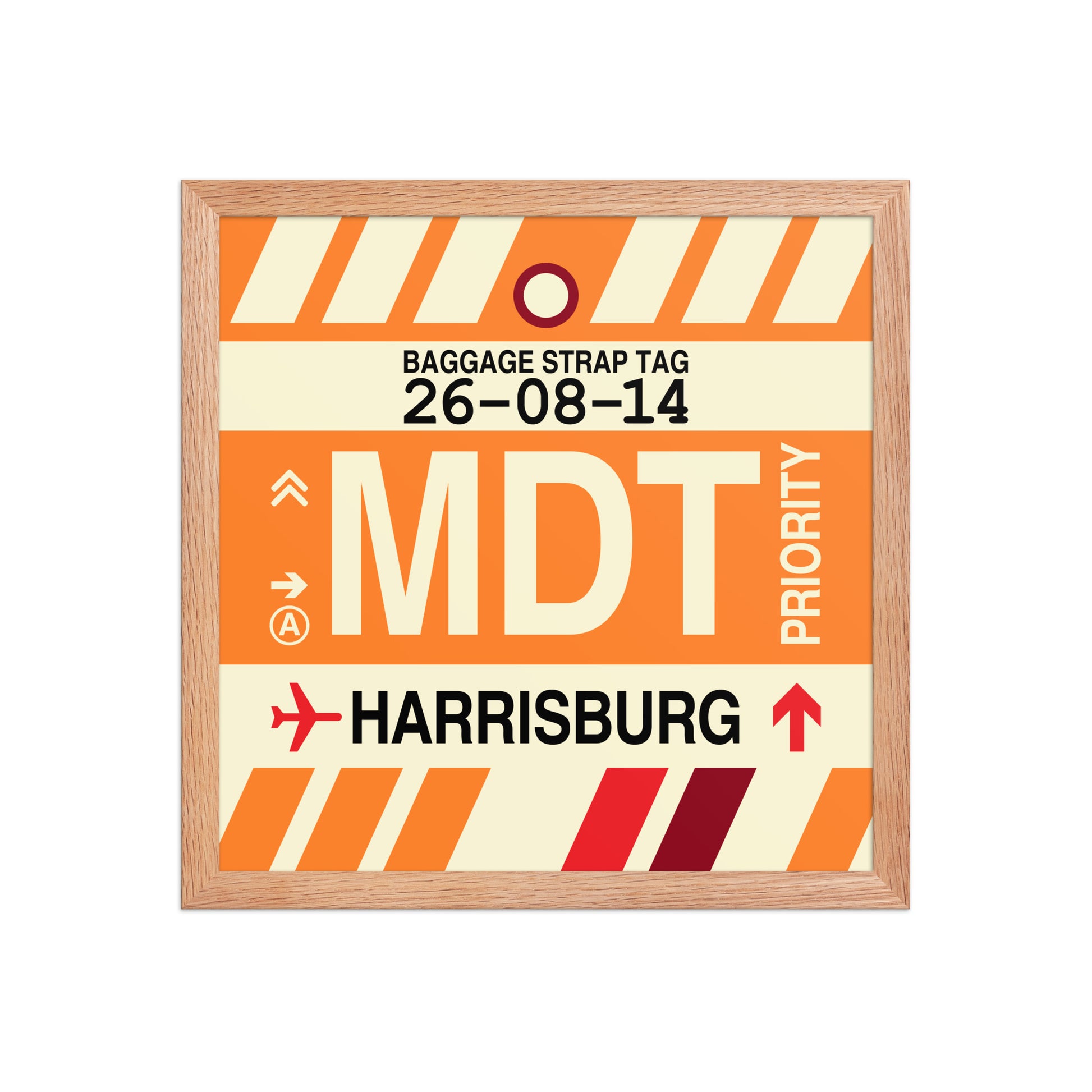 MDT Harrisburg Framed Print • Jet Age Baggage Tag Design • YHM Designs - Image 08
