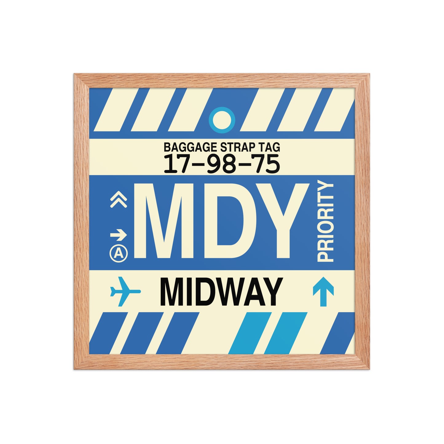 MDY Midway Framed Print • Jet Age Baggage Tag Design • YHM Designs - Image 08