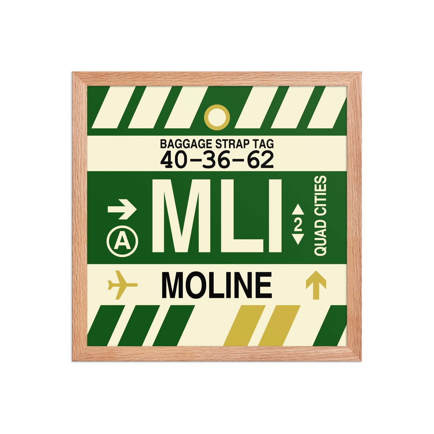MLI Moline Framed Print • Jet Age Baggage Tag Design • YHM Designs - Image 08