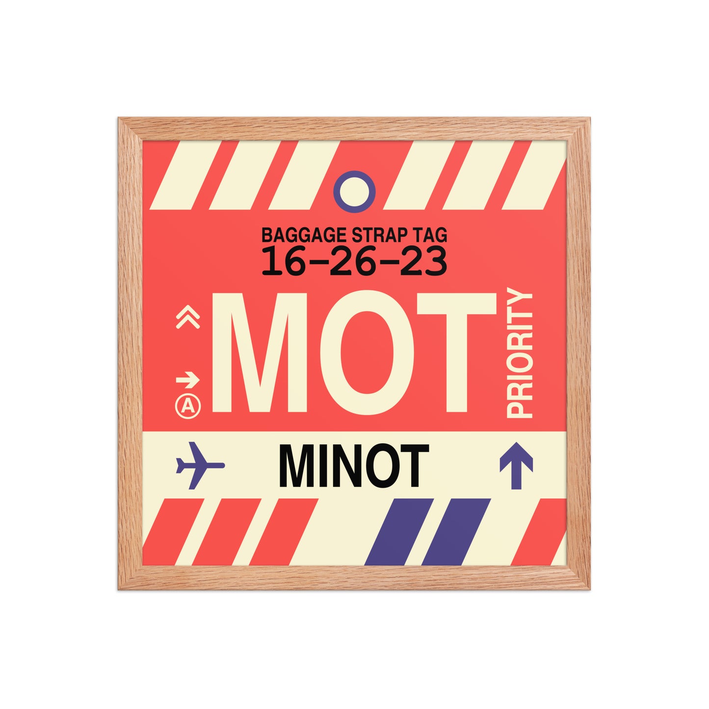 MOT Minot Framed Print • Jet Age Baggage Tag Design • YHM Designs - Image 08