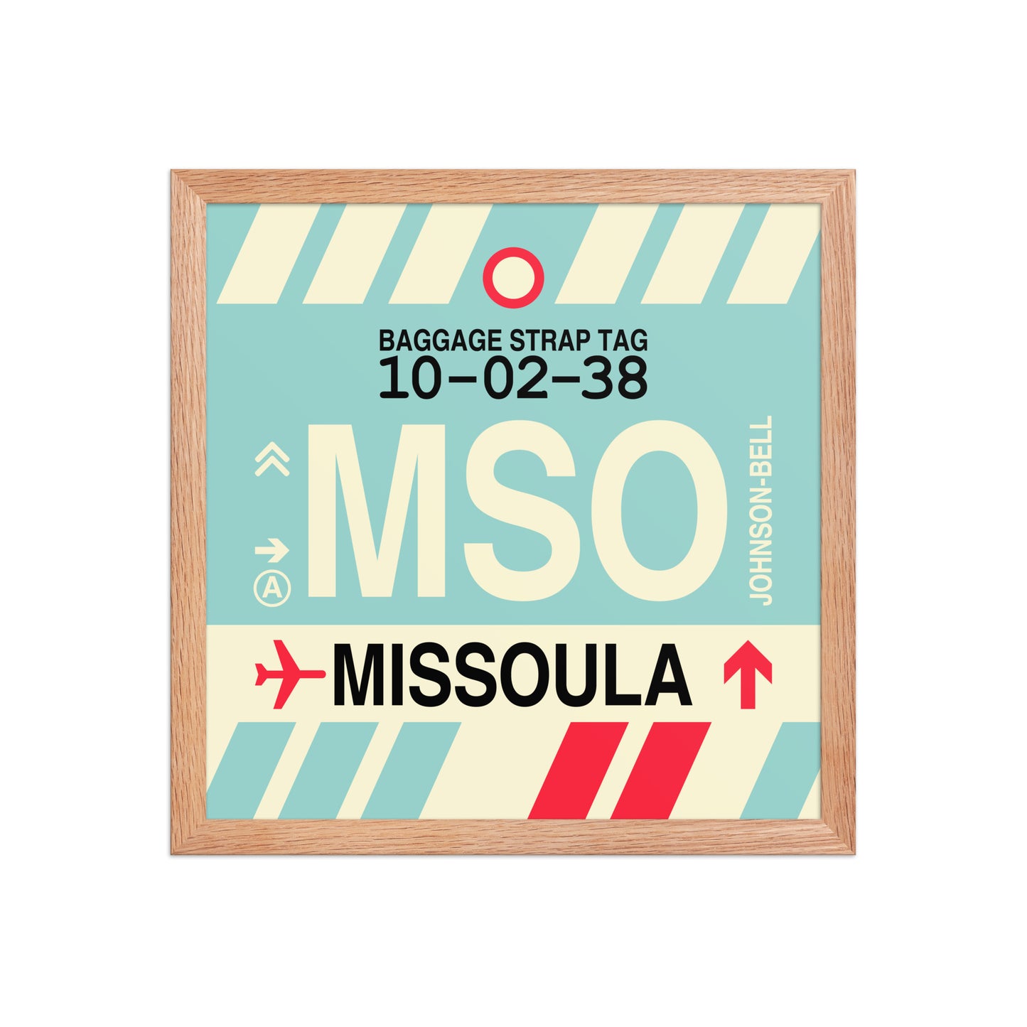 MSO Missoula Framed Print • Jet Age Baggage Tag Design • YHM Designs - Image 08