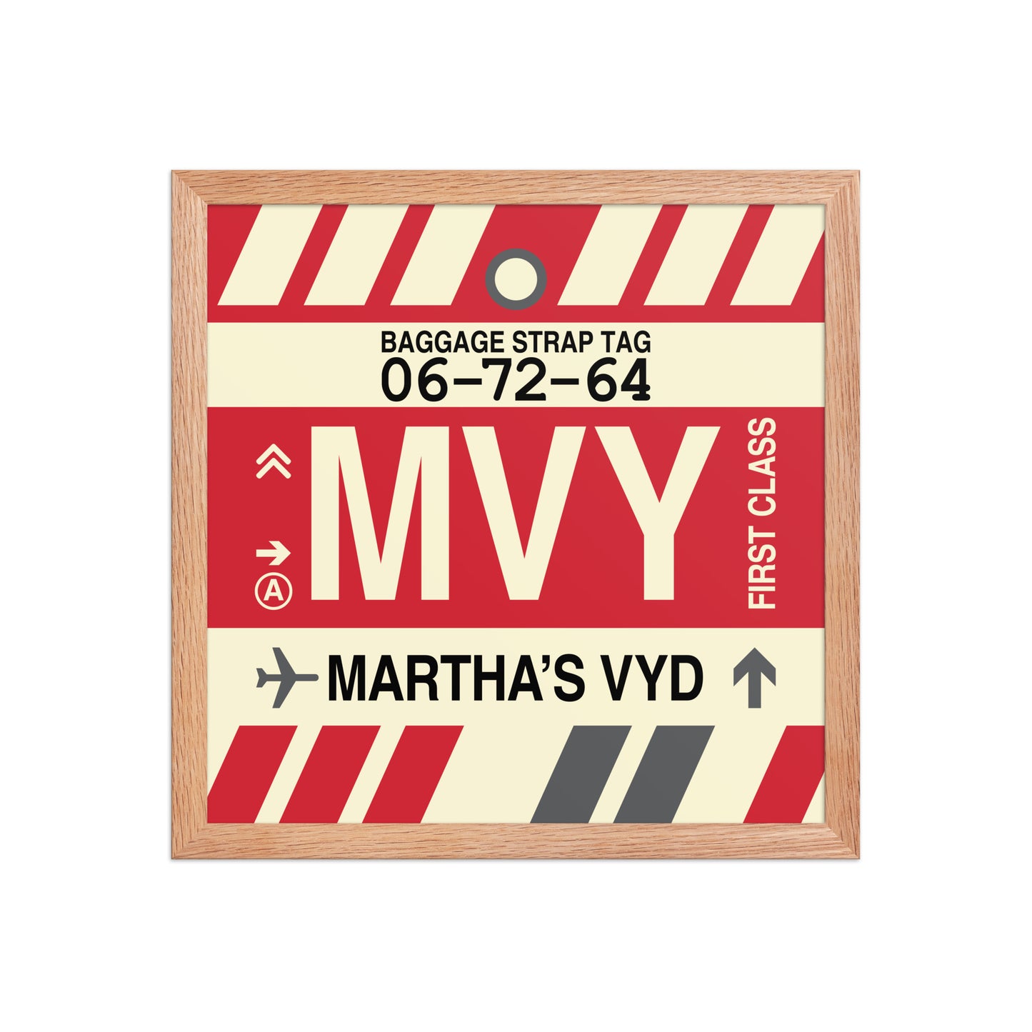MVY Martha's Vineyard Framed Print • Jet Age Baggage Tag Design • YHM Designs - Image 08
