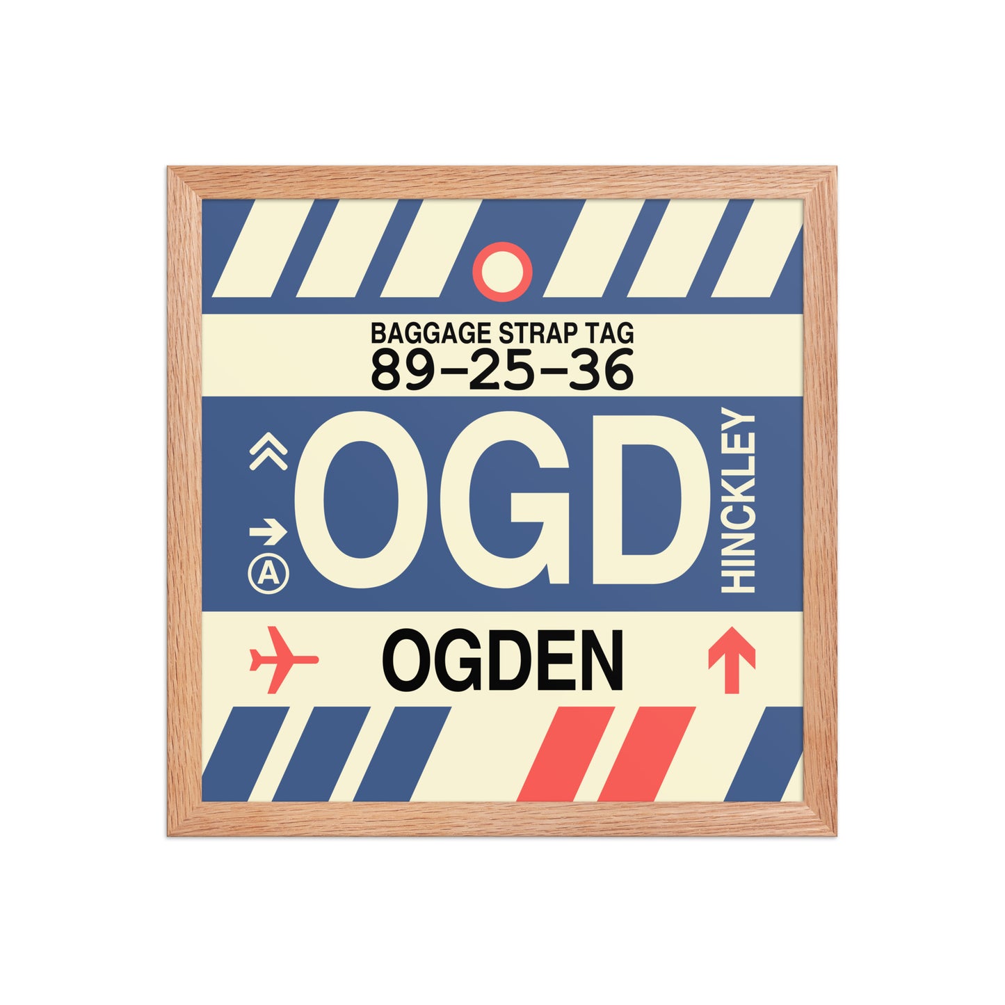 OGD Ogden Framed Print • Jet Age Baggage Tag Design • YHM Designs - Image 08