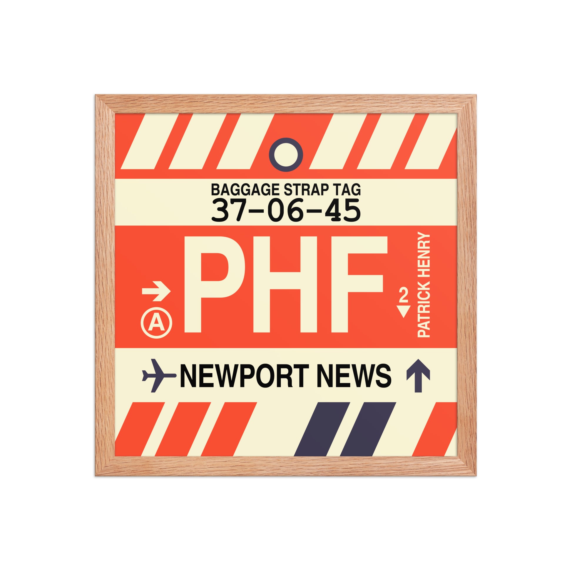 PHF Newport News Framed Print • Jet Age Baggage Tag Design • YHM Designs - Image 08