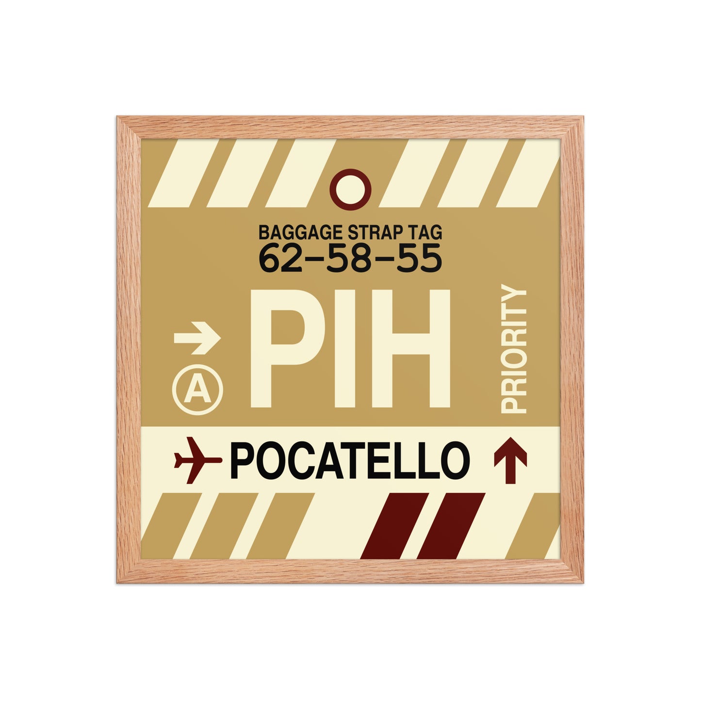 PIH Pocatello Framed Print • Jet Age Baggage Tag Design • YHM Designs - Image 08