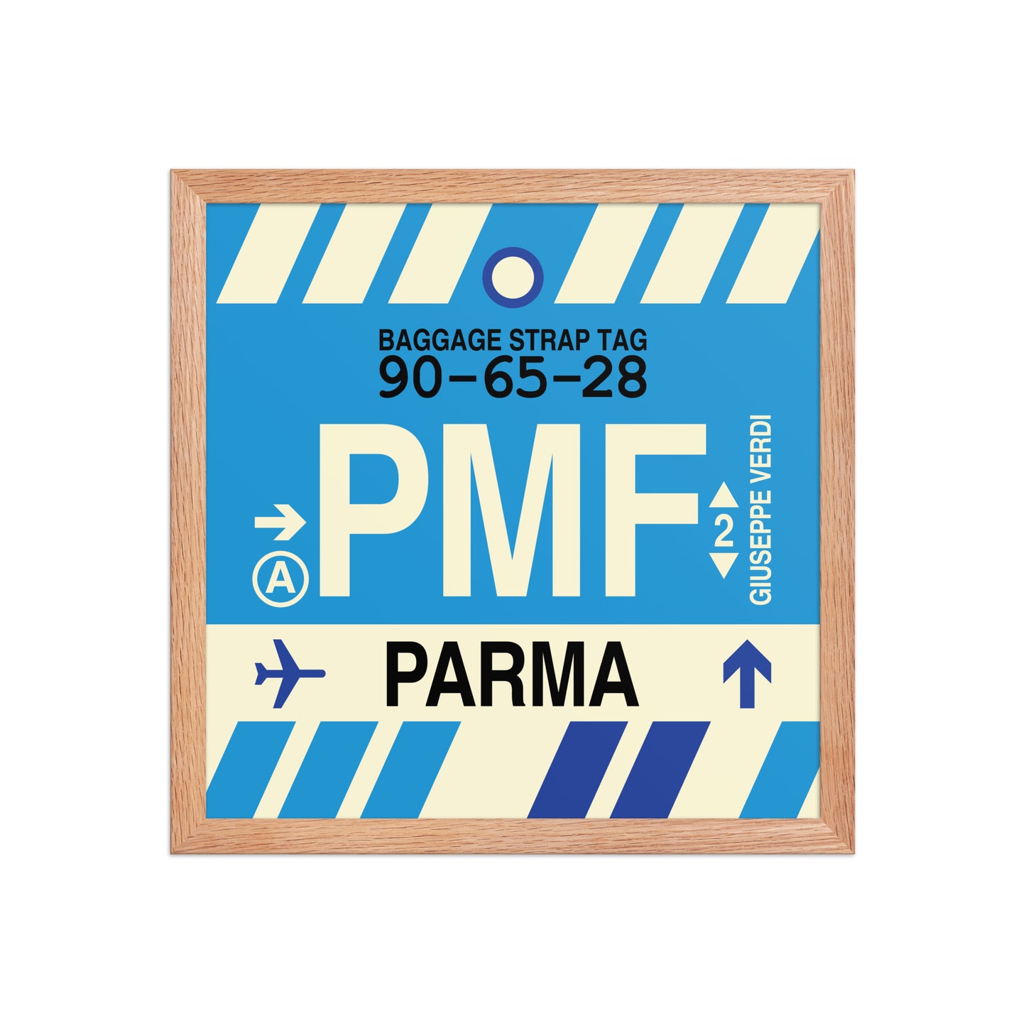 PMF Parma Framed Print • Jet Age Baggage Tag Design • YHM Designs - Image 08
