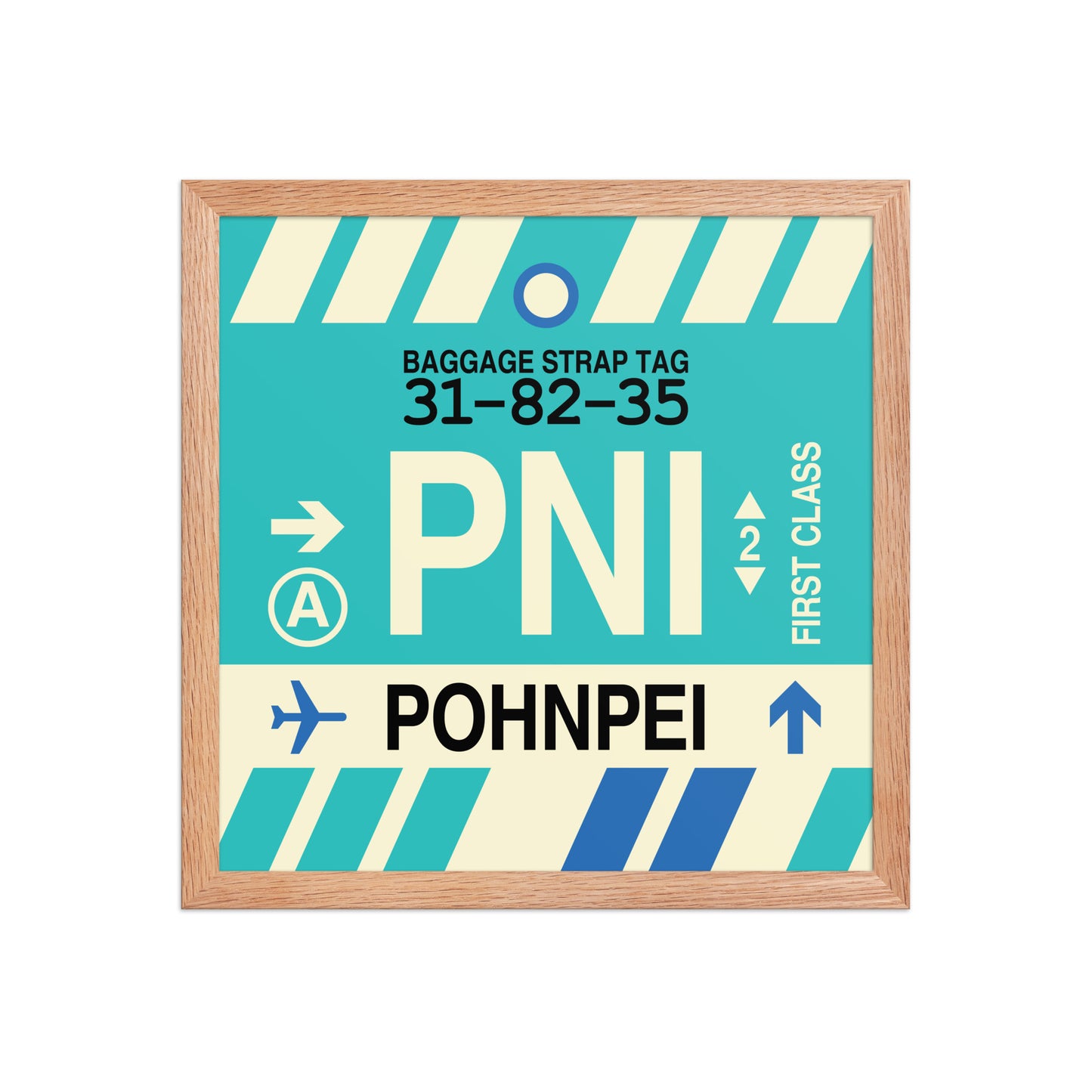 PNI Pohnpei Framed Print • Jet Age Baggage Tag Design • YHM Designs - Image 08