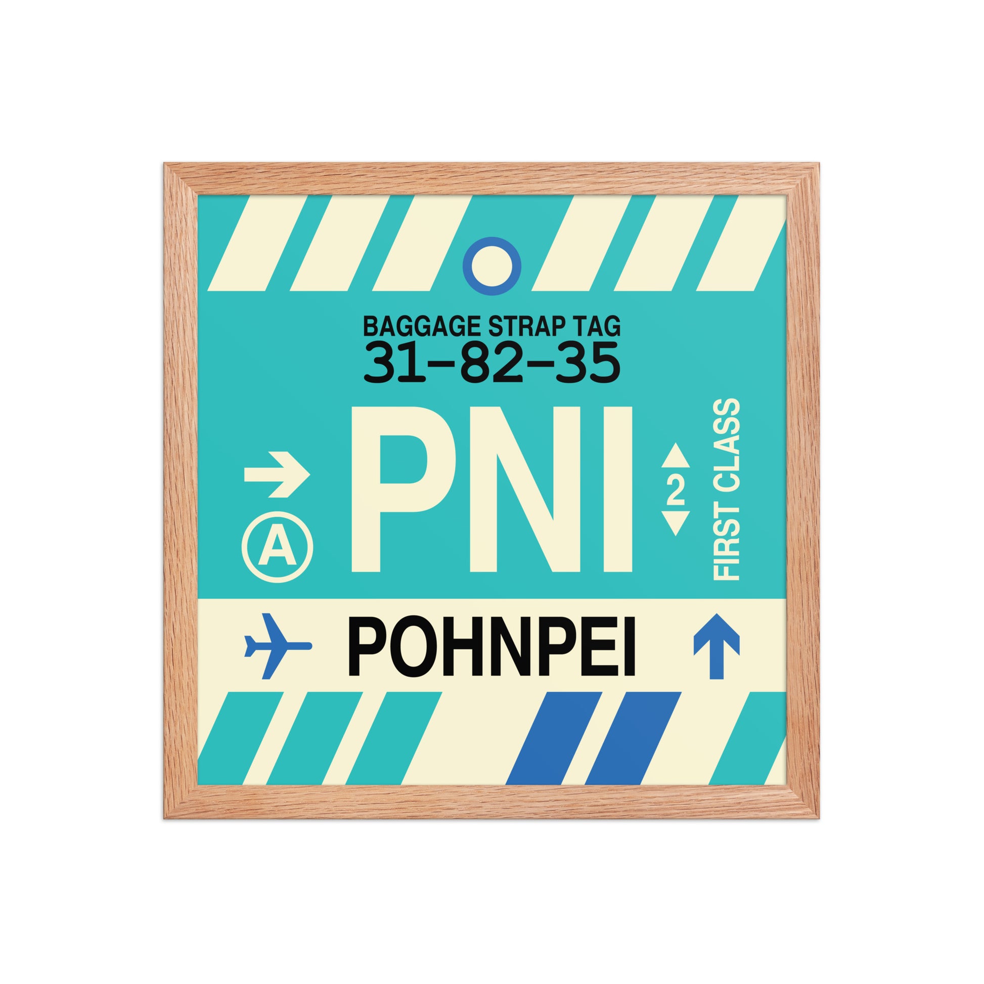PNI Pohnpei Framed Print • Jet Age Baggage Tag Design • YHM Designs - Image 08
