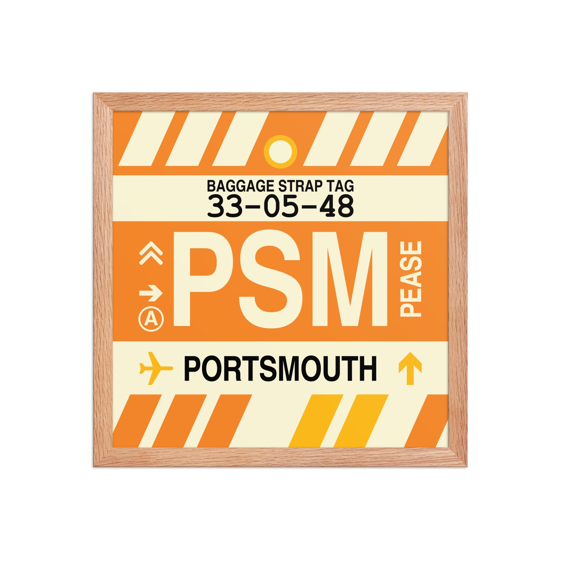 PSM Portsmouth Framed Print • Jet Age Baggage Tag Design • YHM Designs - Image 08