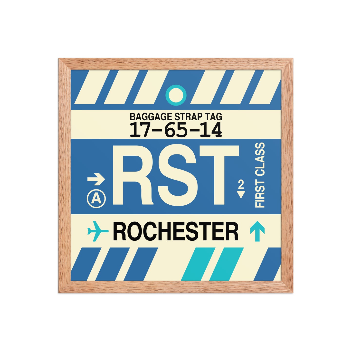 RST Rochester Framed Print • Jet Age Baggage Tag Design • YHM Designs - Image 08