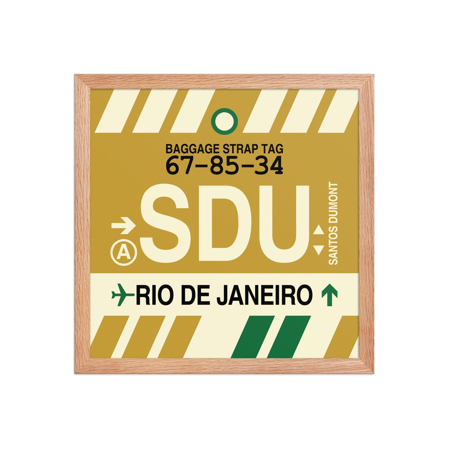 SDU Rio de Janeiro Framed Print • Jet Age Baggage Tag Design • YHM Designs - Image 08