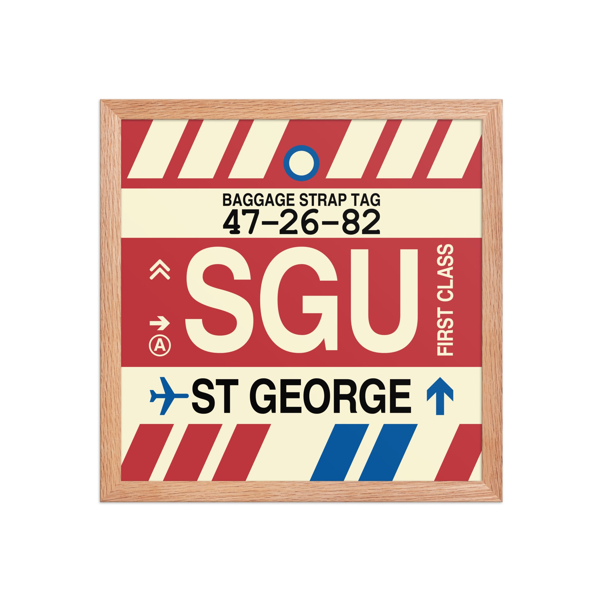 SGU St. George Framed Print • Jet Age Baggage Tag Design • YHM Designs - Image 08