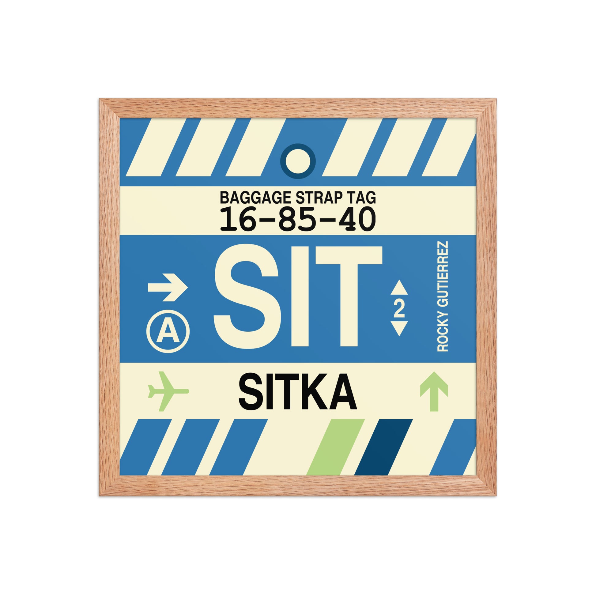 SIT Sitka Framed Print • Jet Age Baggage Tag Design • YHM Designs - Image 08