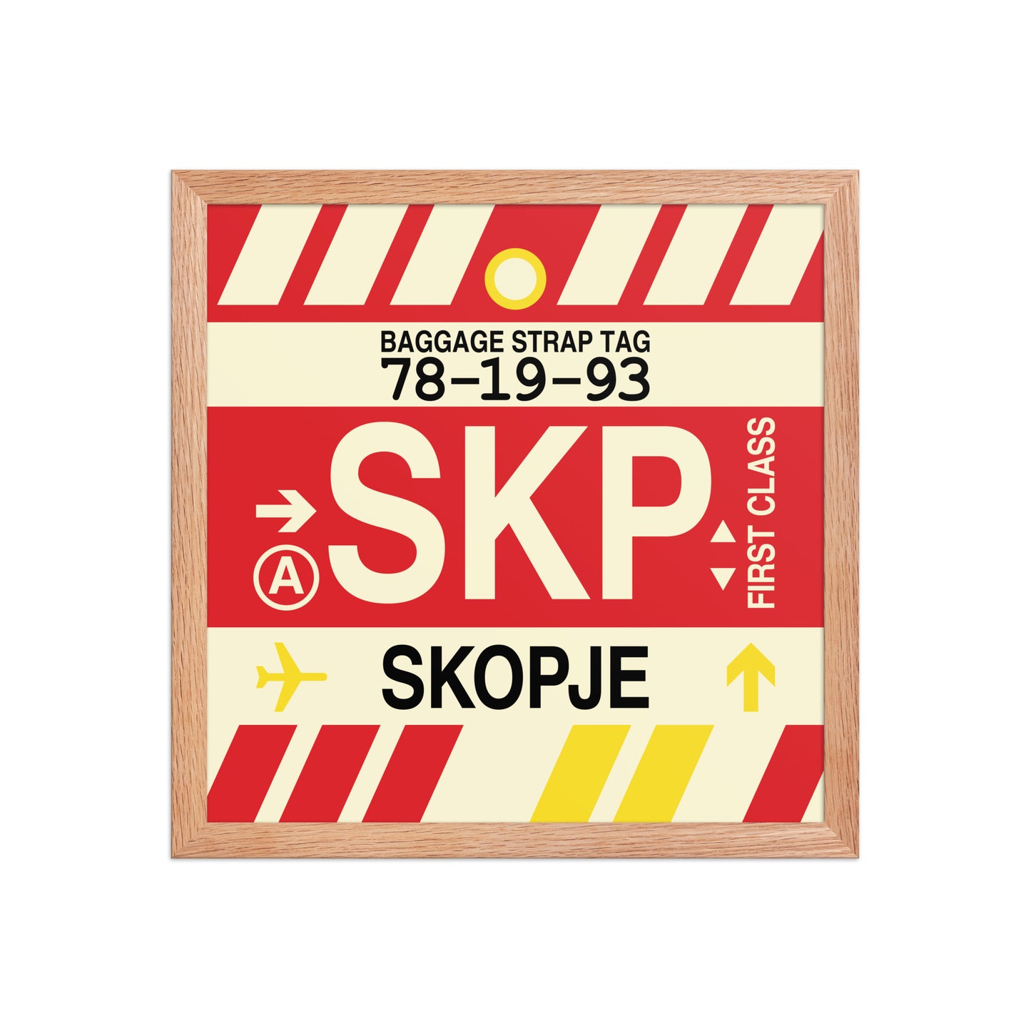 SKP Skopje Framed Print • Jet Age Baggage Tag Design • YHM Designs - Image 08
