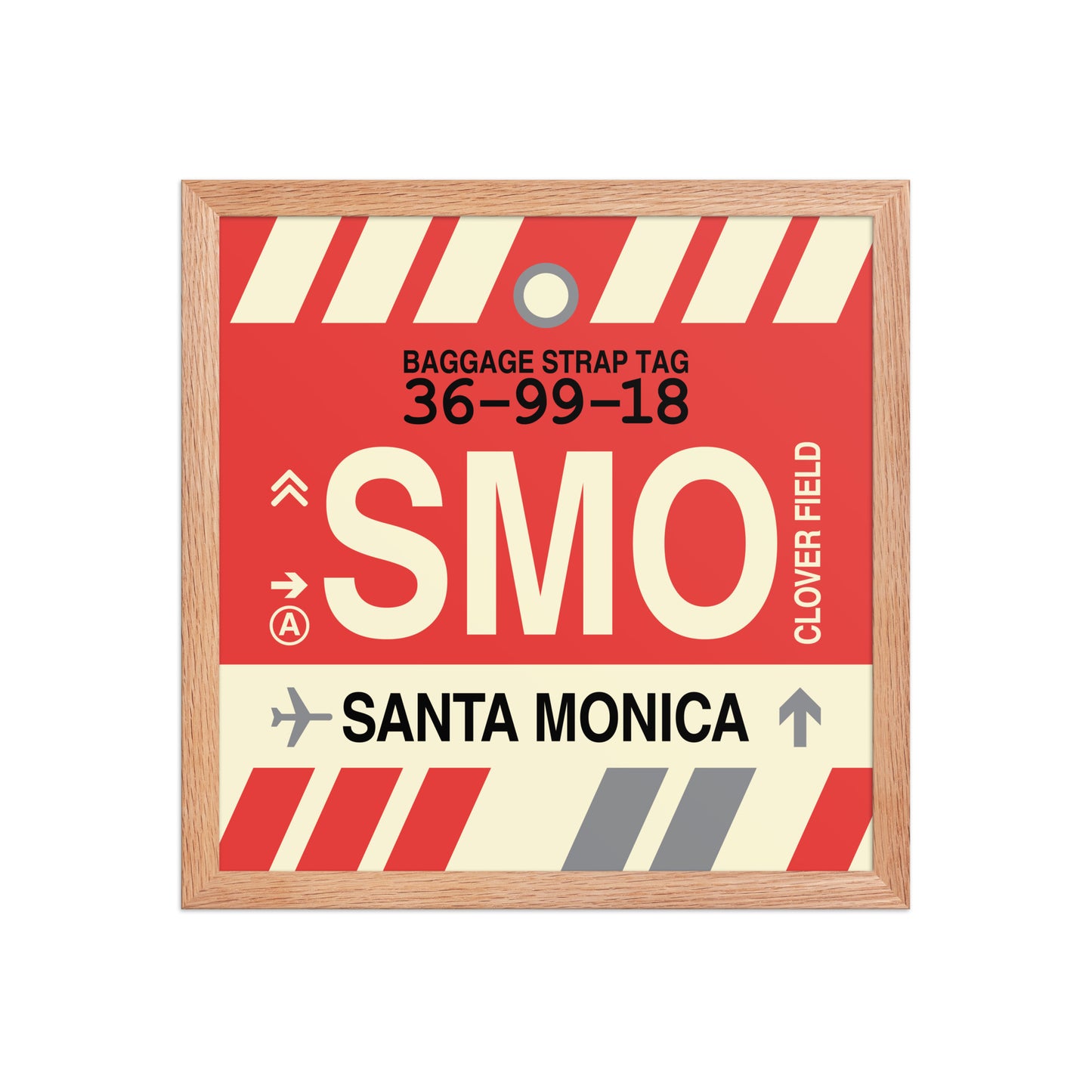 SMO Santa Monica Framed Print • Jet Age Baggage Tag Design • YHM Designs - Image 08