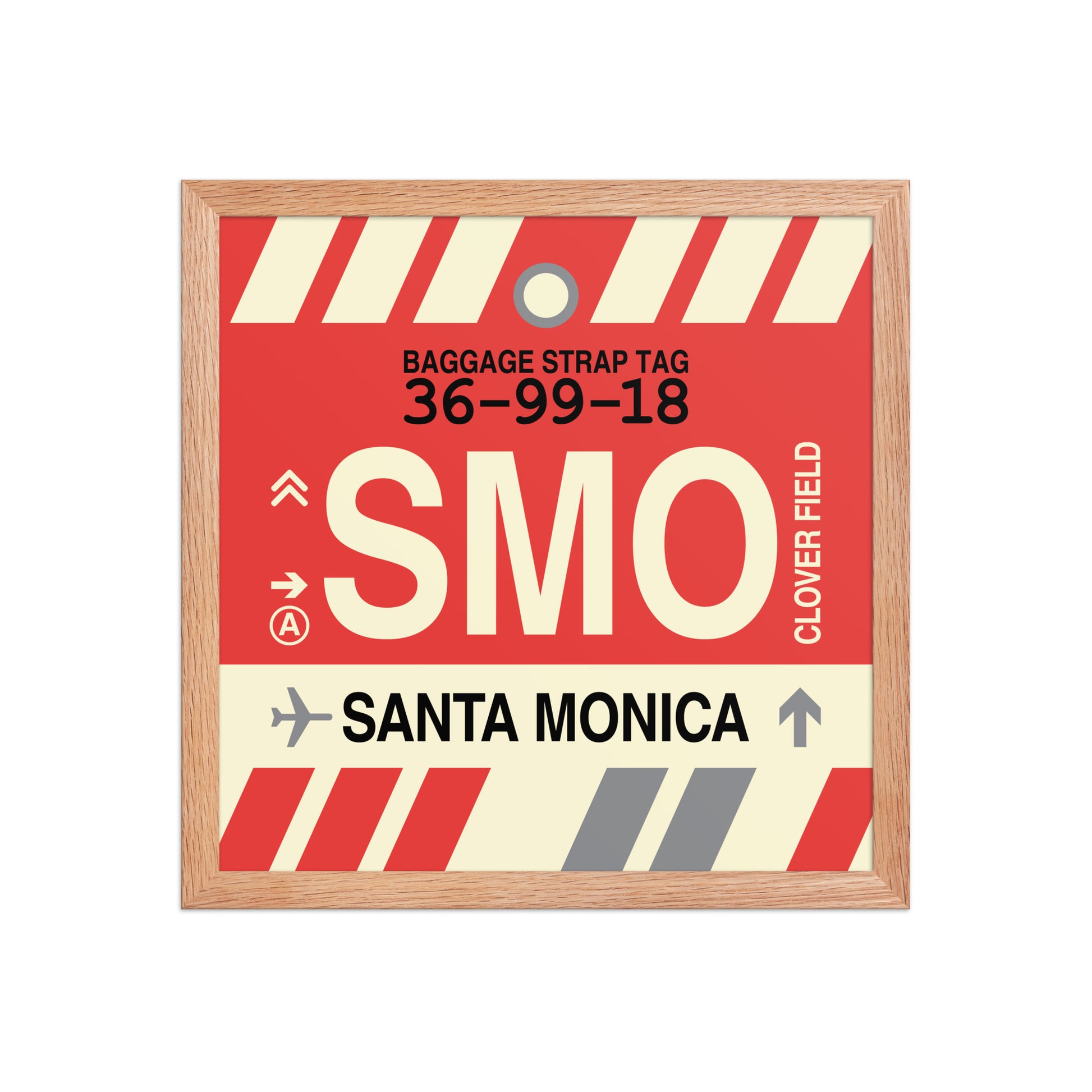 SMO Santa Monica Framed Print • Jet Age Baggage Tag Design • YHM Designs - Image 08