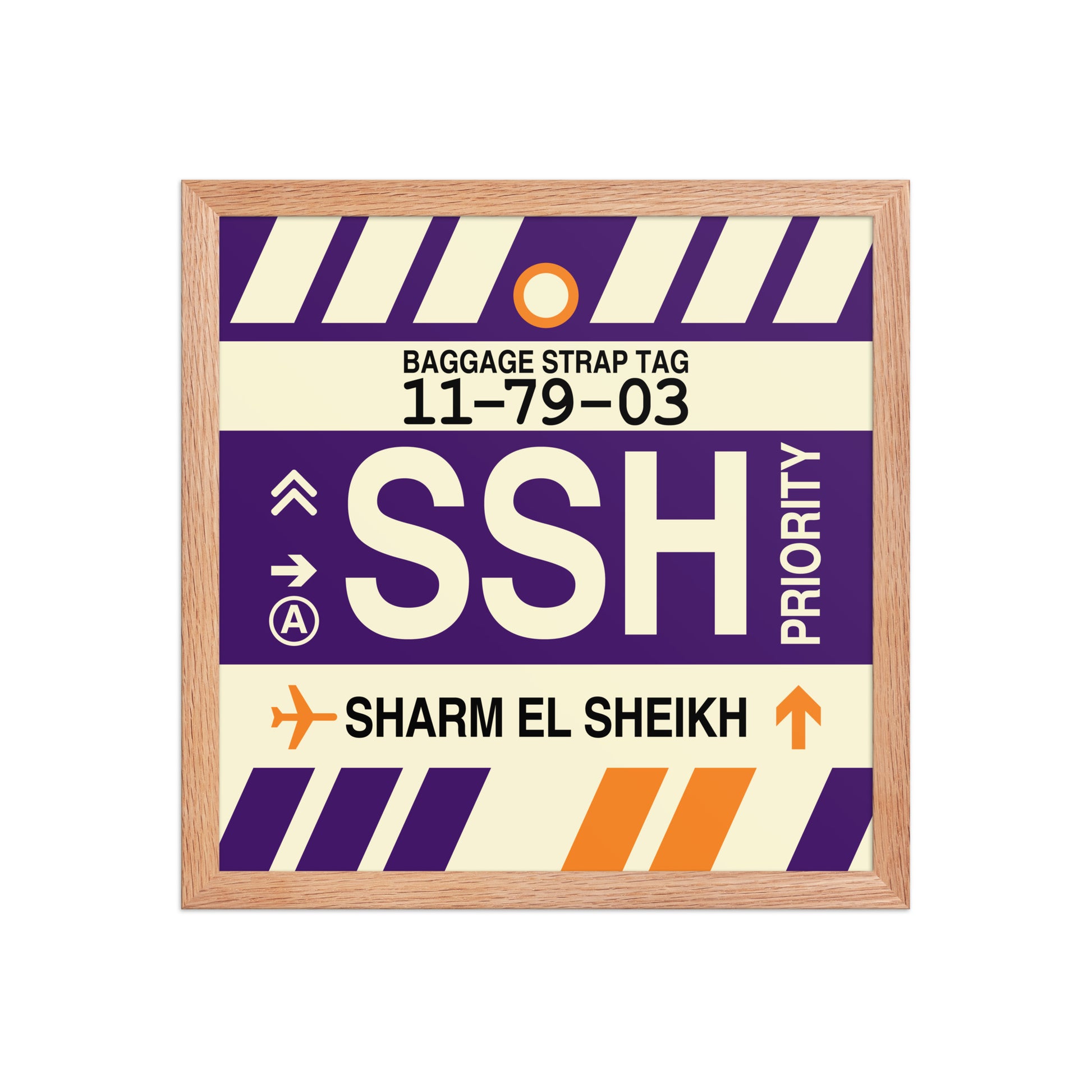 SSH Sharm el-Sheikh Framed Print • Jet Age Baggage Tag Design • YHM Designs - Image 08