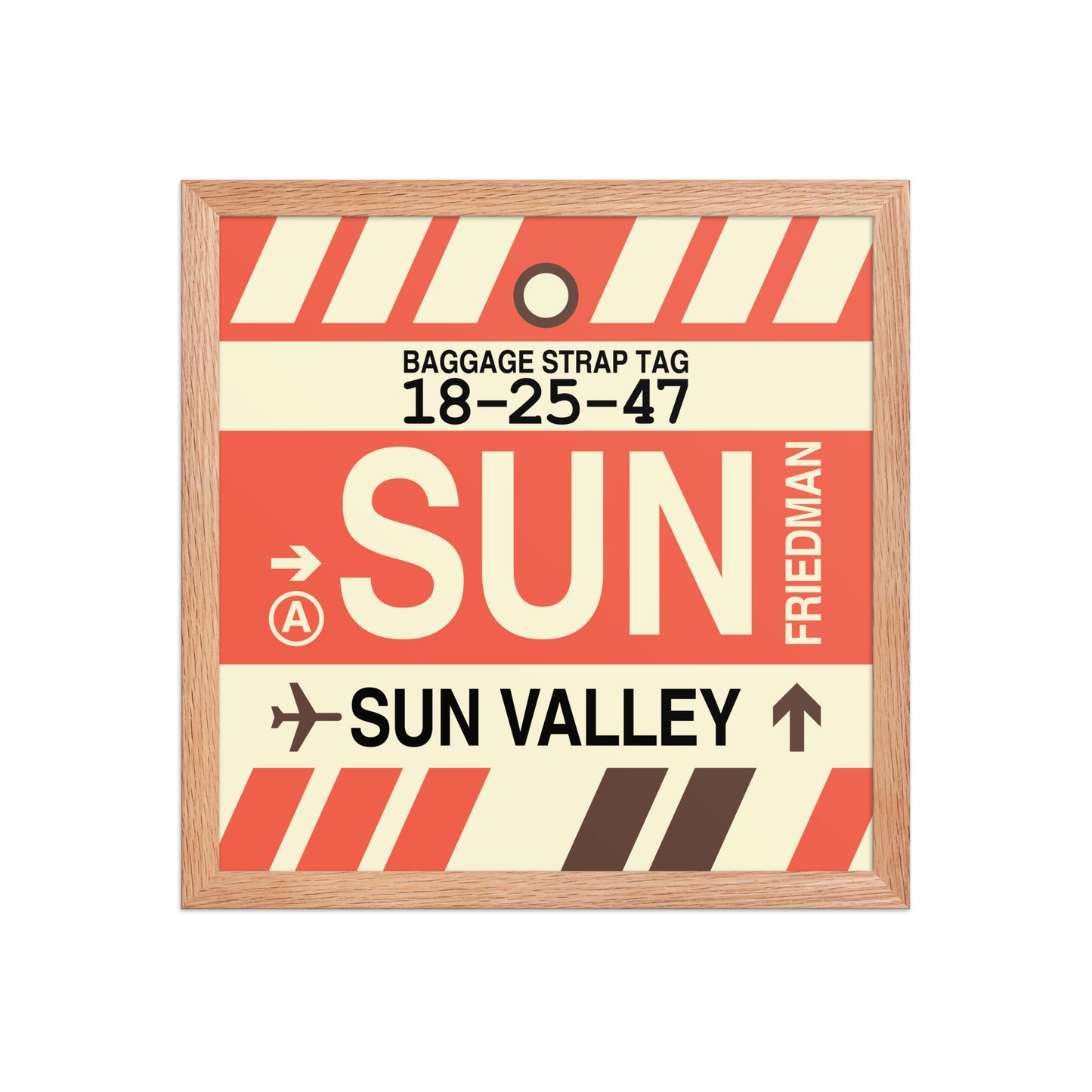 SUN Sun Valley Framed Print • Jet Age Baggage Tag Design • YHM Designs - Image 08