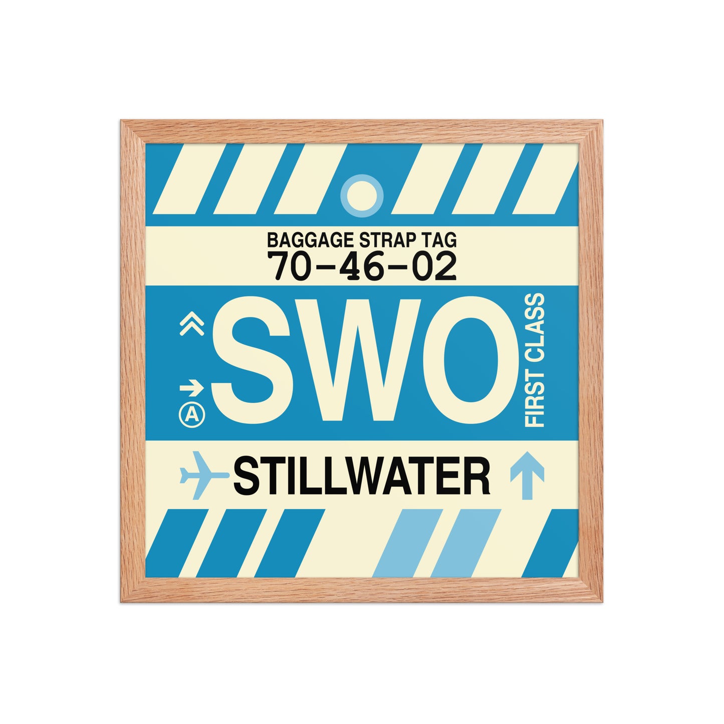 SWO Stillwater Framed Print • Jet Age Baggage Tag Design • YHM Designs - Image 08