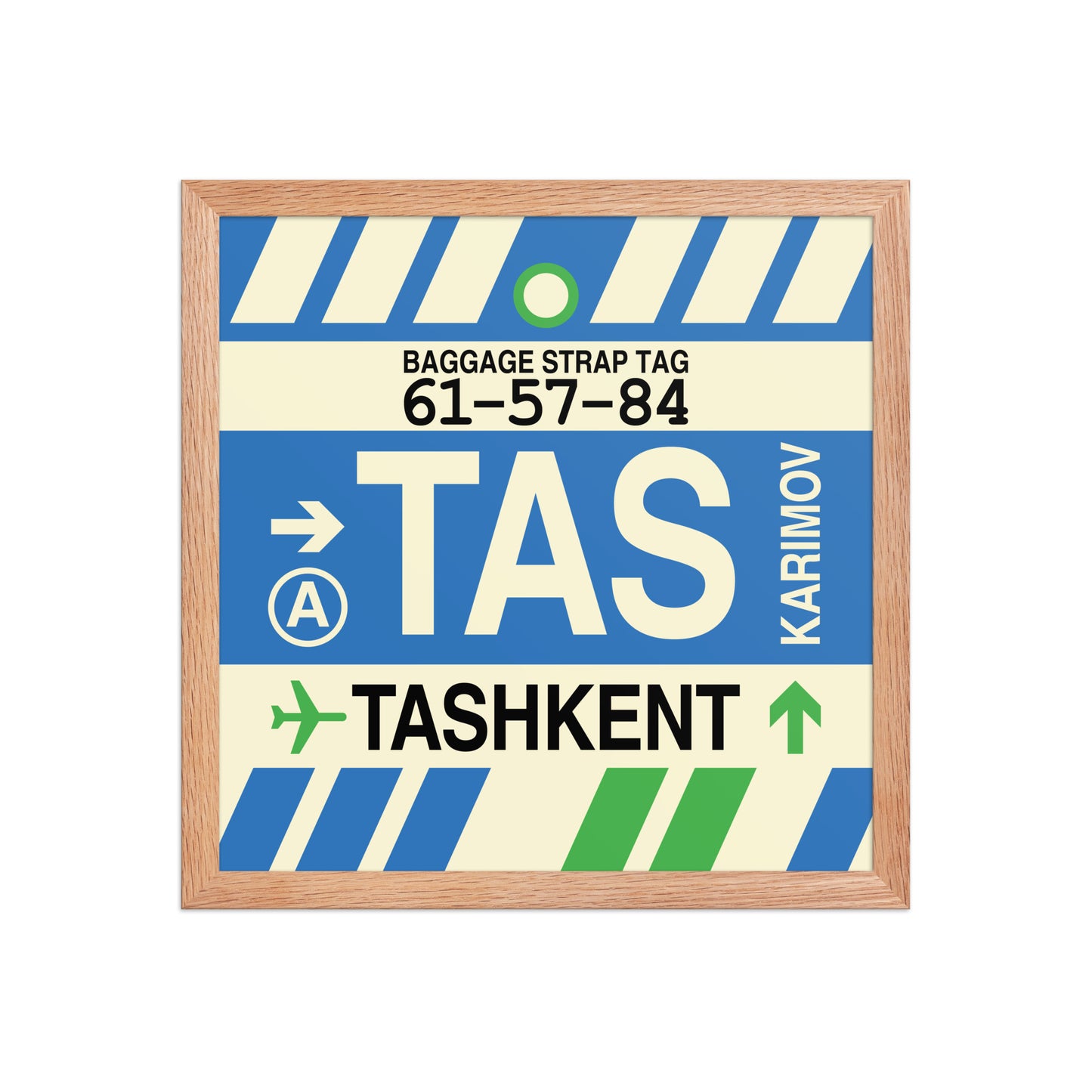 TAS Tashkent Framed Print • Jet Age Baggage Tag Design • YHM Designs - Image 08